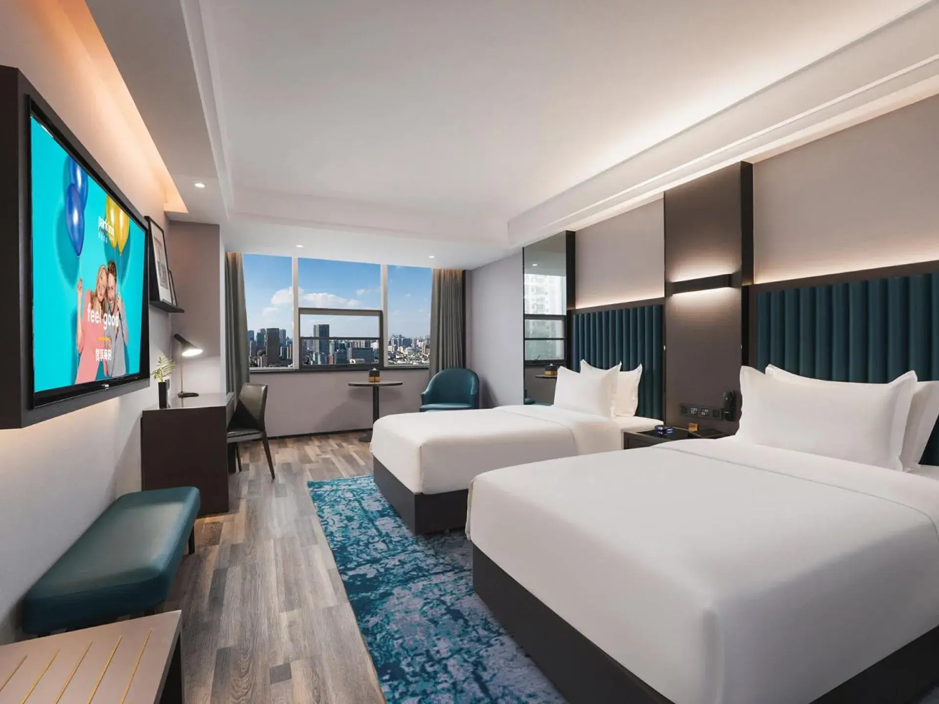 Bed in Park Inn by Radisson Hanzhong Central Square & High speed rail station Bed in Park Inn by Radisson Hanzhong Central Square & High speed rail station