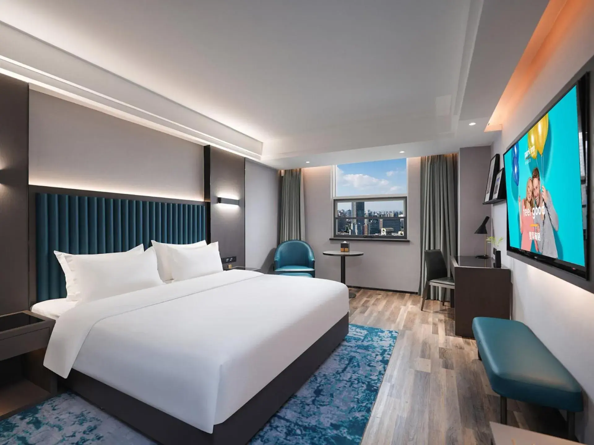Bed in Park Inn by Radisson Hanzhong Central Square & High speed rail station Bed in Park Inn by Radisson Hanzhong Central Square & High speed rail station