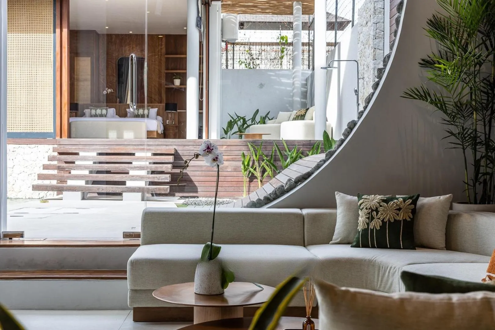 Living room in AMR Echo Beach Villa's Canggu