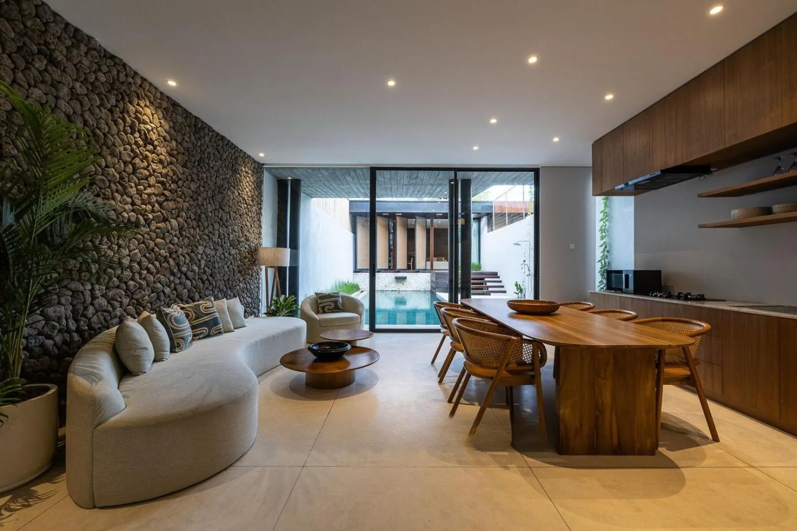 Living room in AMR Echo Beach Villa's Canggu