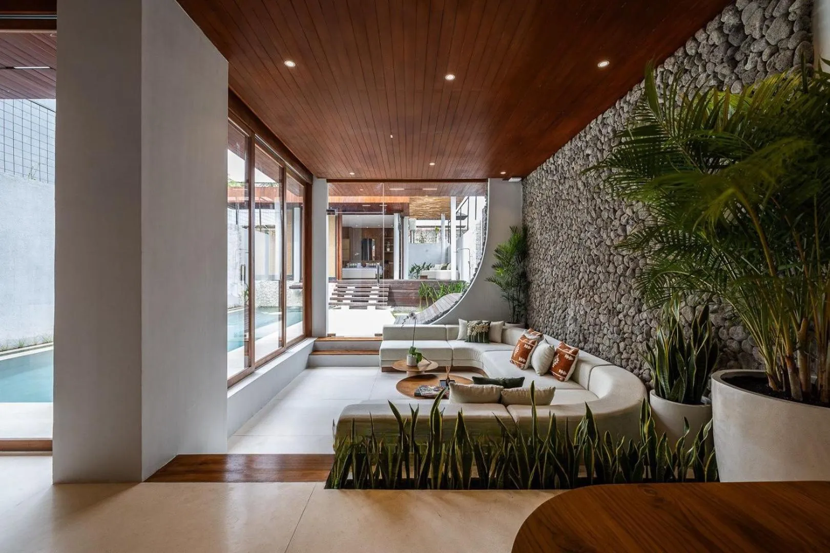 Living room in AMR Echo Beach Villa's Canggu