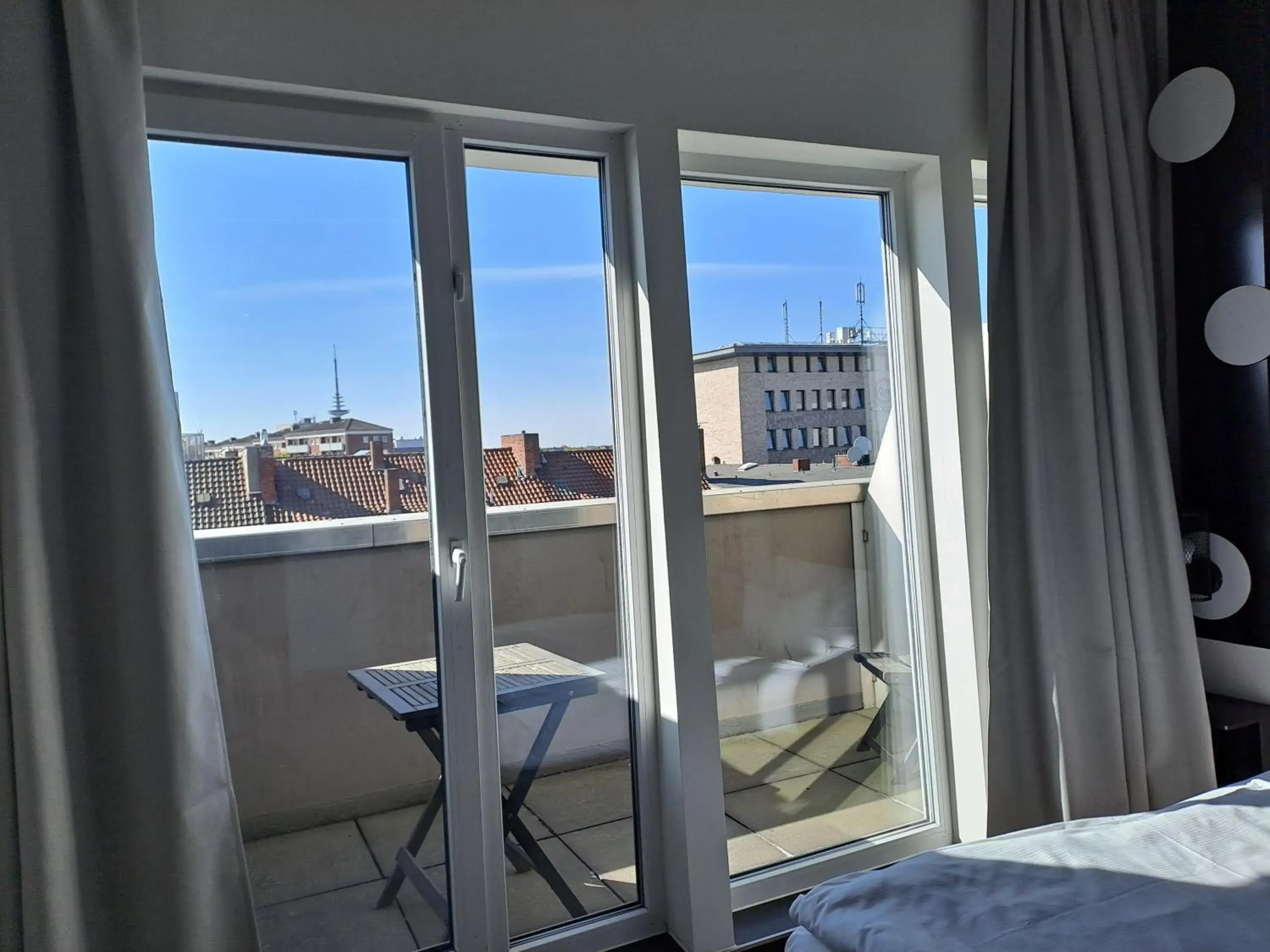 View (from property/room), Bed in Garner Hotel Bremen City by IHG View (from property/room), Bed in Garner Hotel Bremen City by IHG