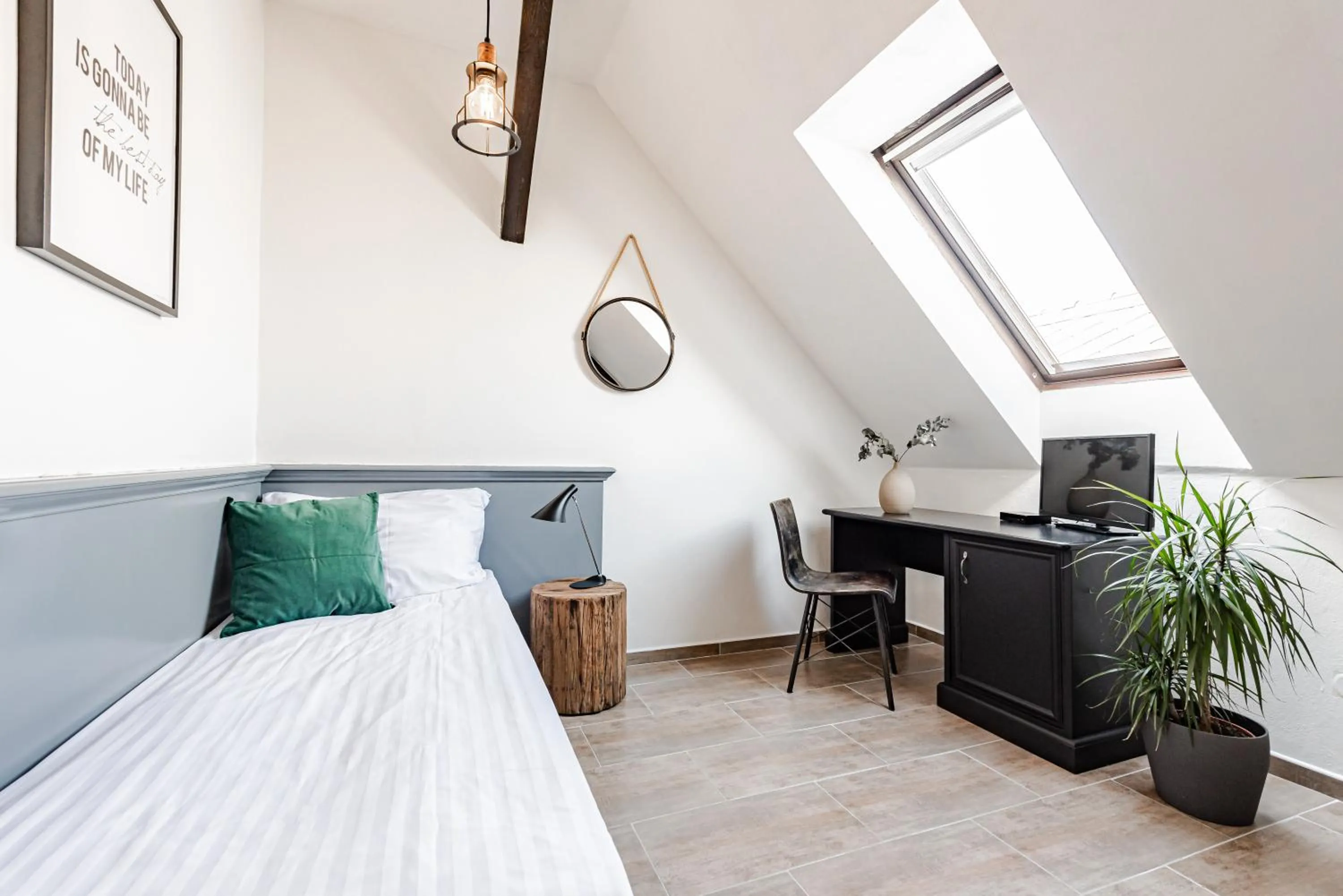 Bed in Hotel Pivoňka