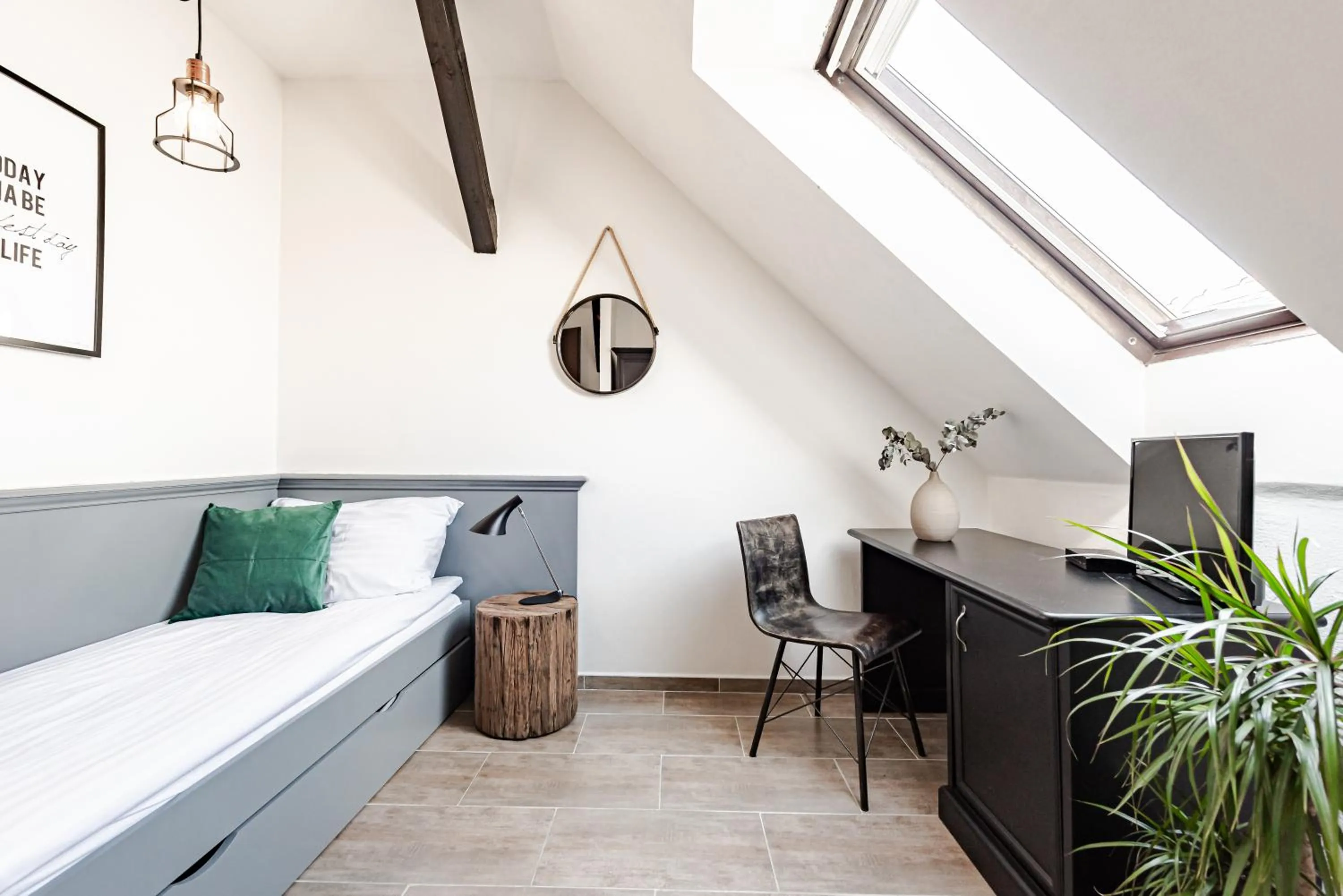 Bed in Hotel Pivoňka