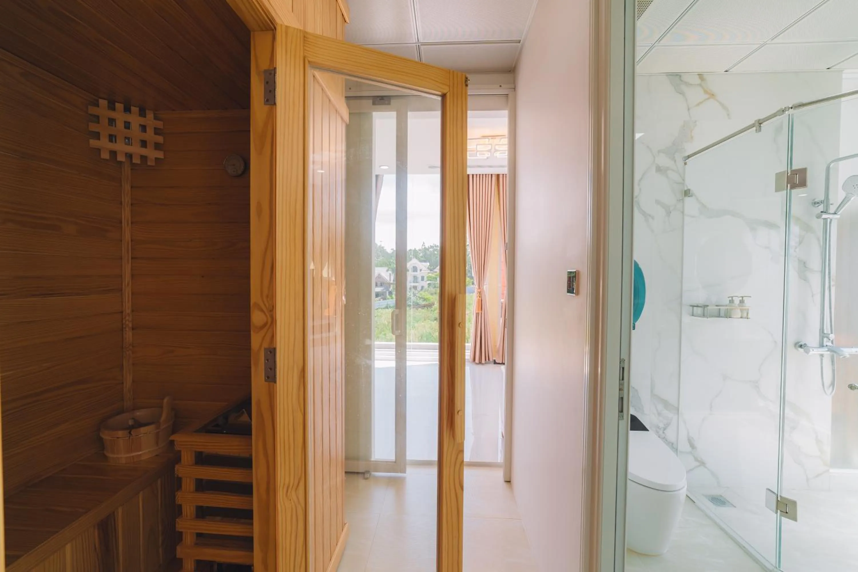 Shower in Quy Tai Premium Hotel