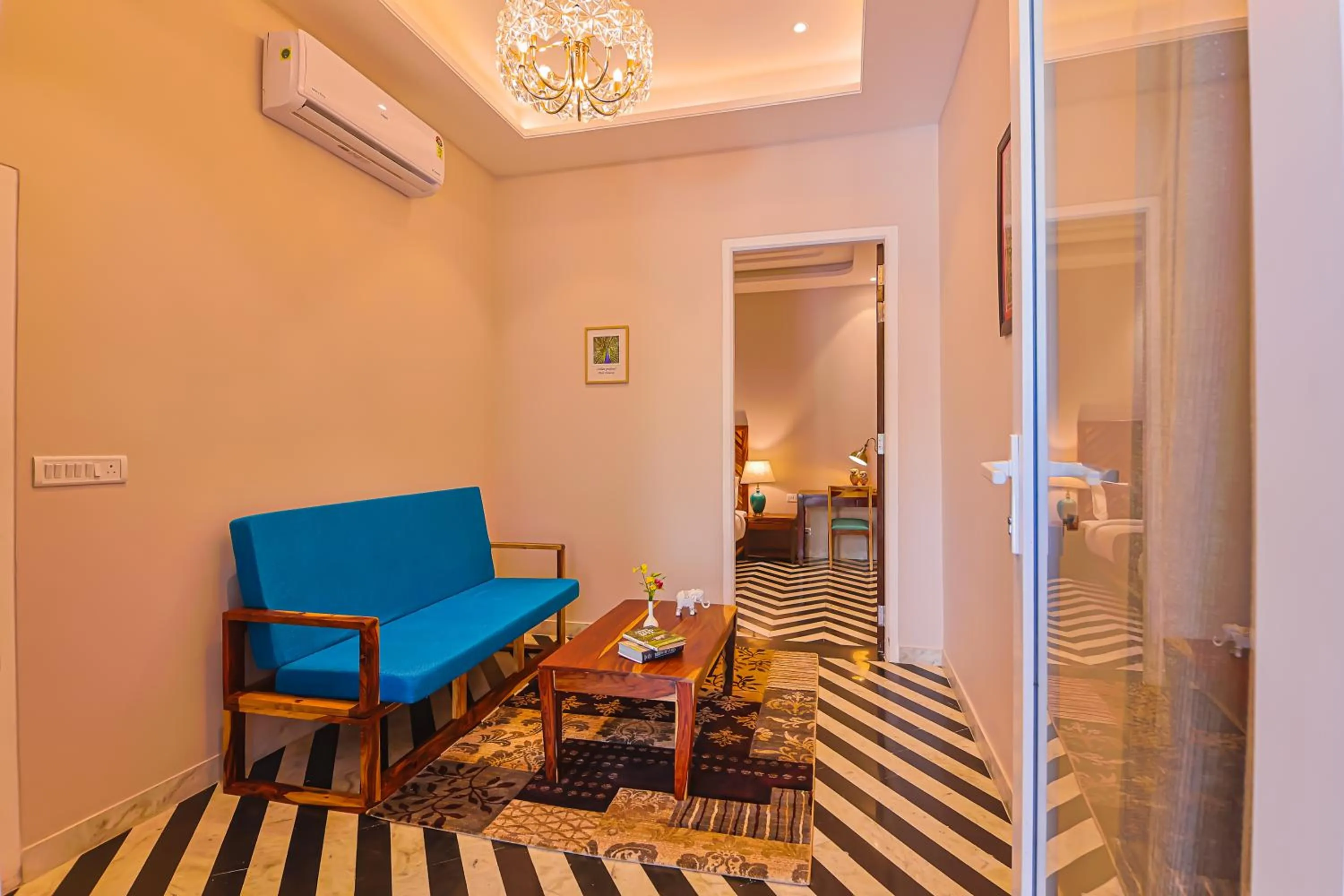 Living room in Ananyamaya nature lodge