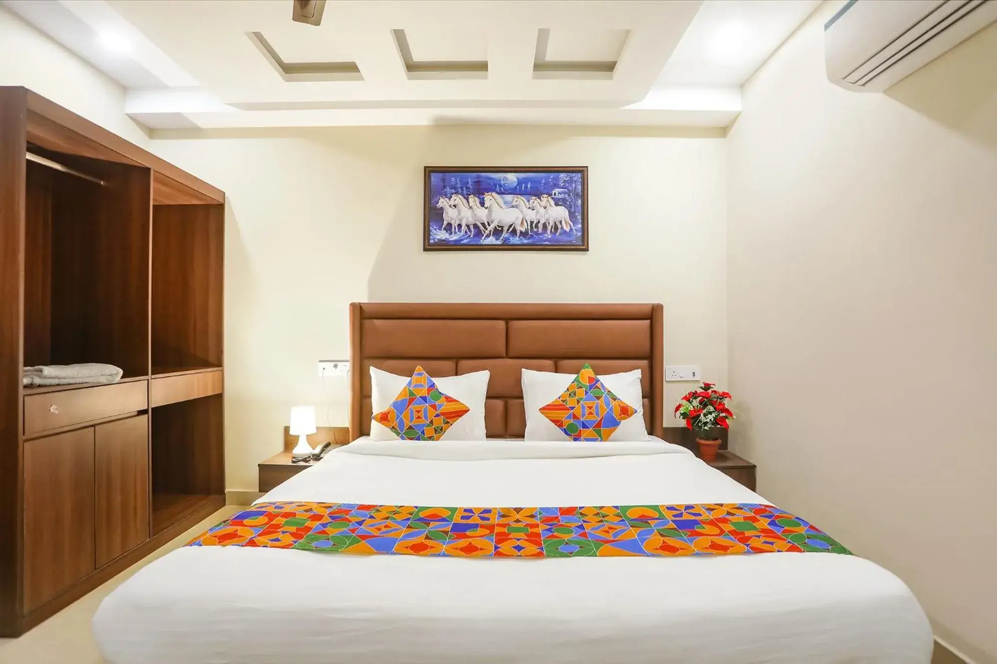 Bed in FabHotel Nirvana Residency Bed in FabHotel Nirvana Residency