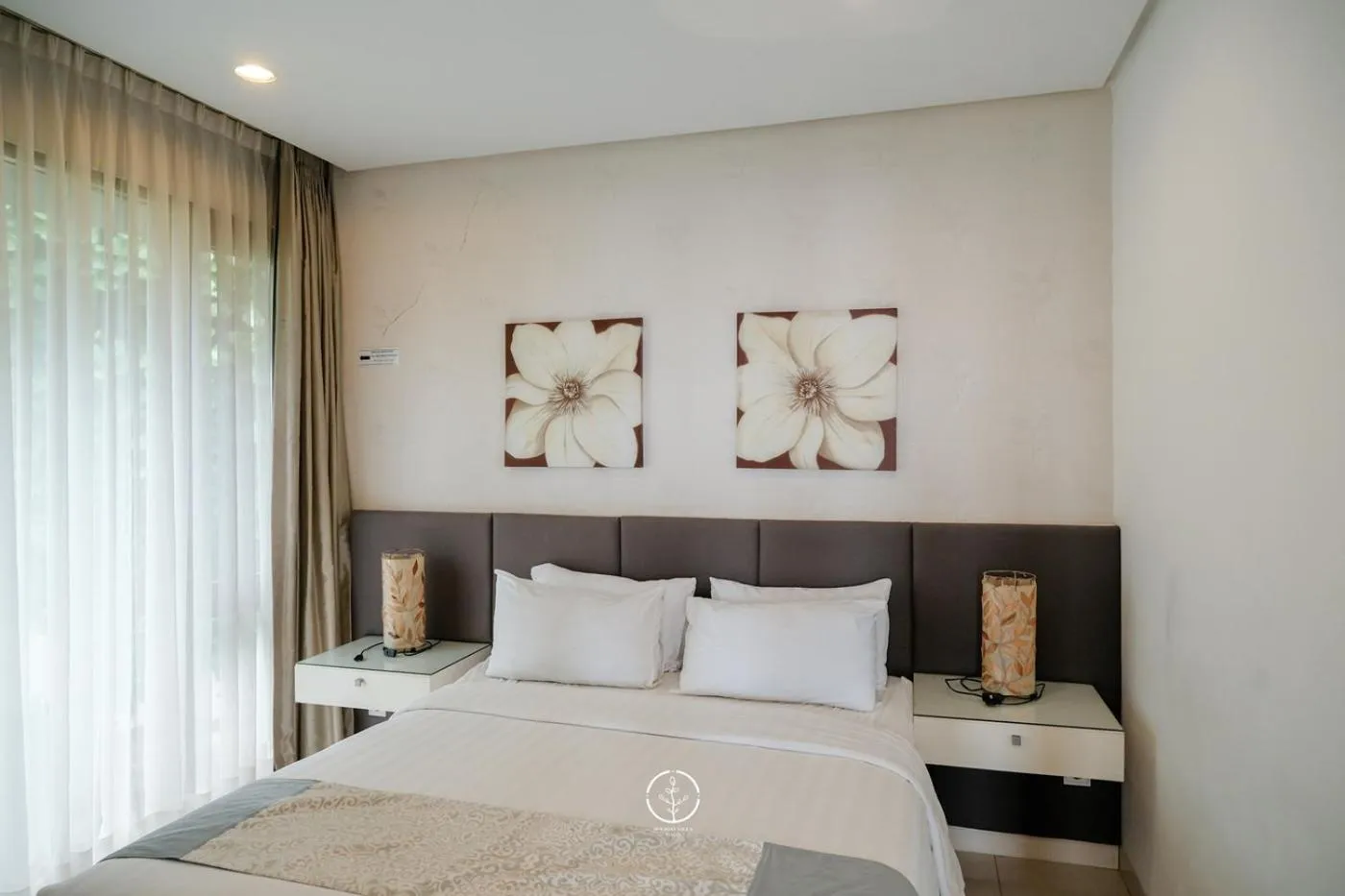 Bed in Breeze blows city view villa 5 bedrooms with a private swimming pool and a familly room