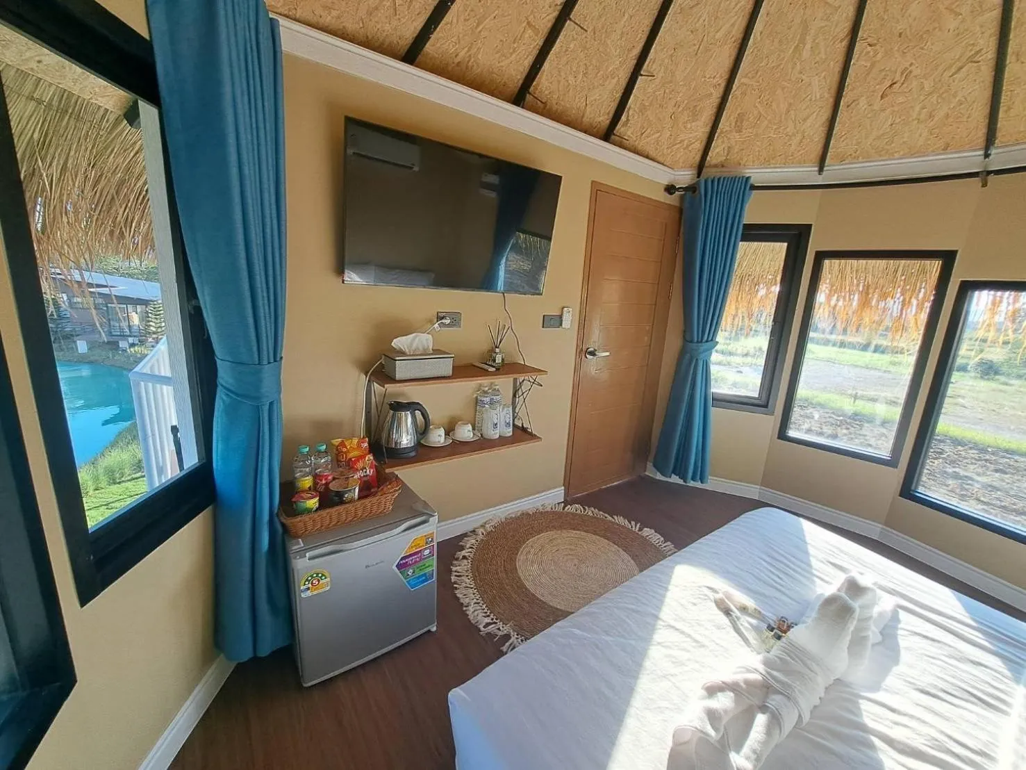 Bed in SkyBird Lake View Resort Khaoyai