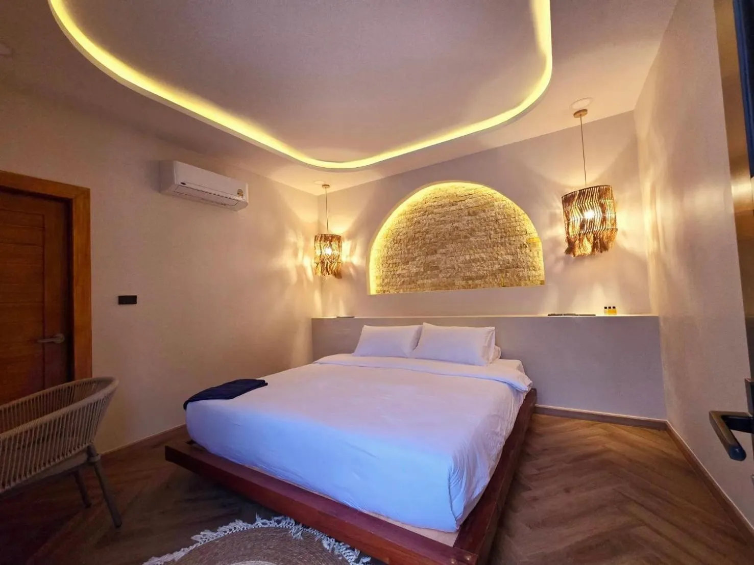 Bed in SkyBird Lake View Resort Khaoyai