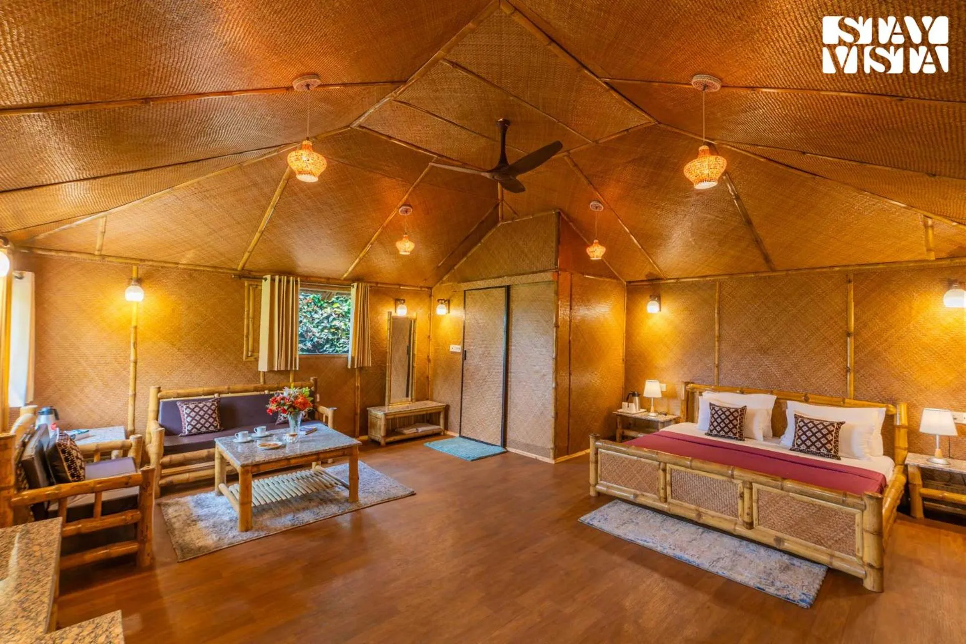 Bedroom in StayVista at Maple Farms with Pool, BBQ & Bonfire