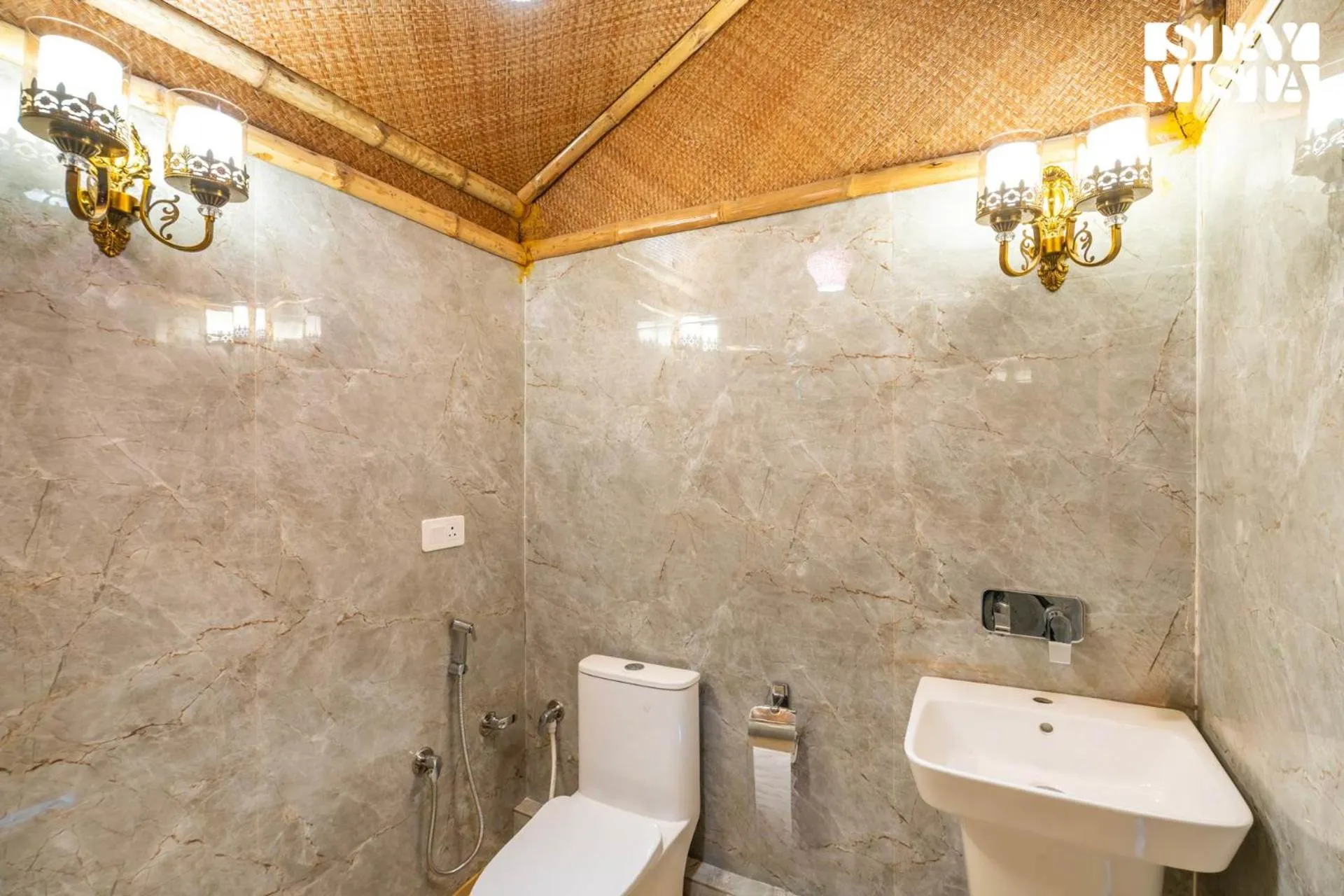 Bathroom in StayVista at Maple Farms with Pool, BBQ & Bonfire