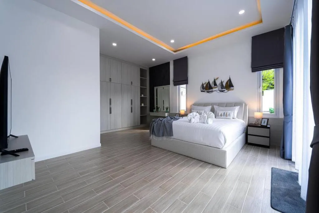 Bed in Private Modern 3 Bedroom Pool Villa! AV1