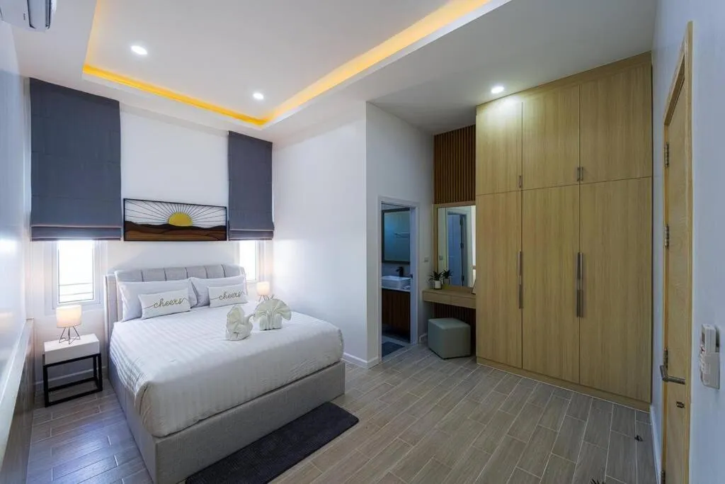 Bed in Private Modern 3 Bedroom Pool Villa! AV1