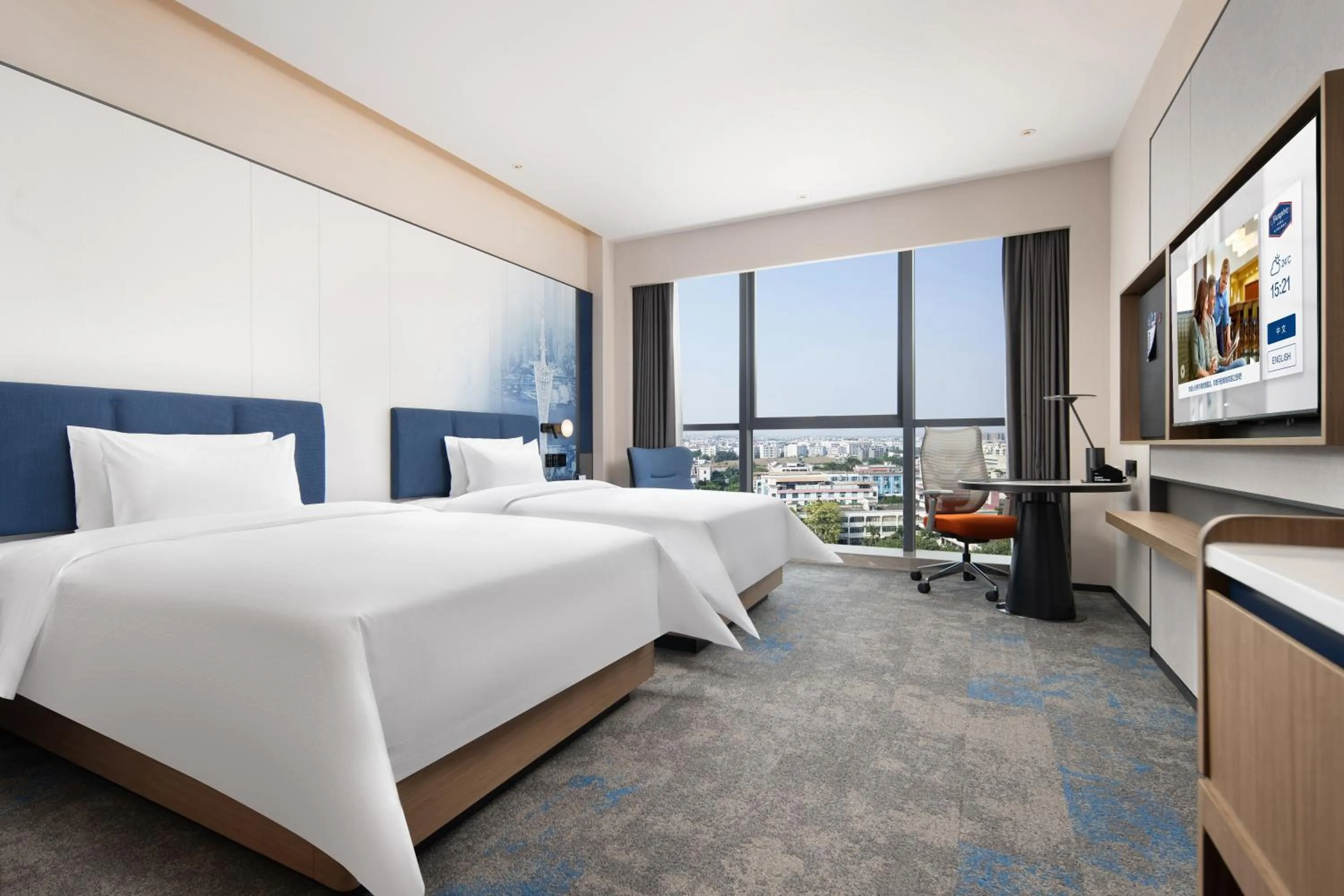 Bed in Hampton by Hilton Guangzhou Renhe Baiyun Airport-Free Shuttle Bus During The Canton Fair