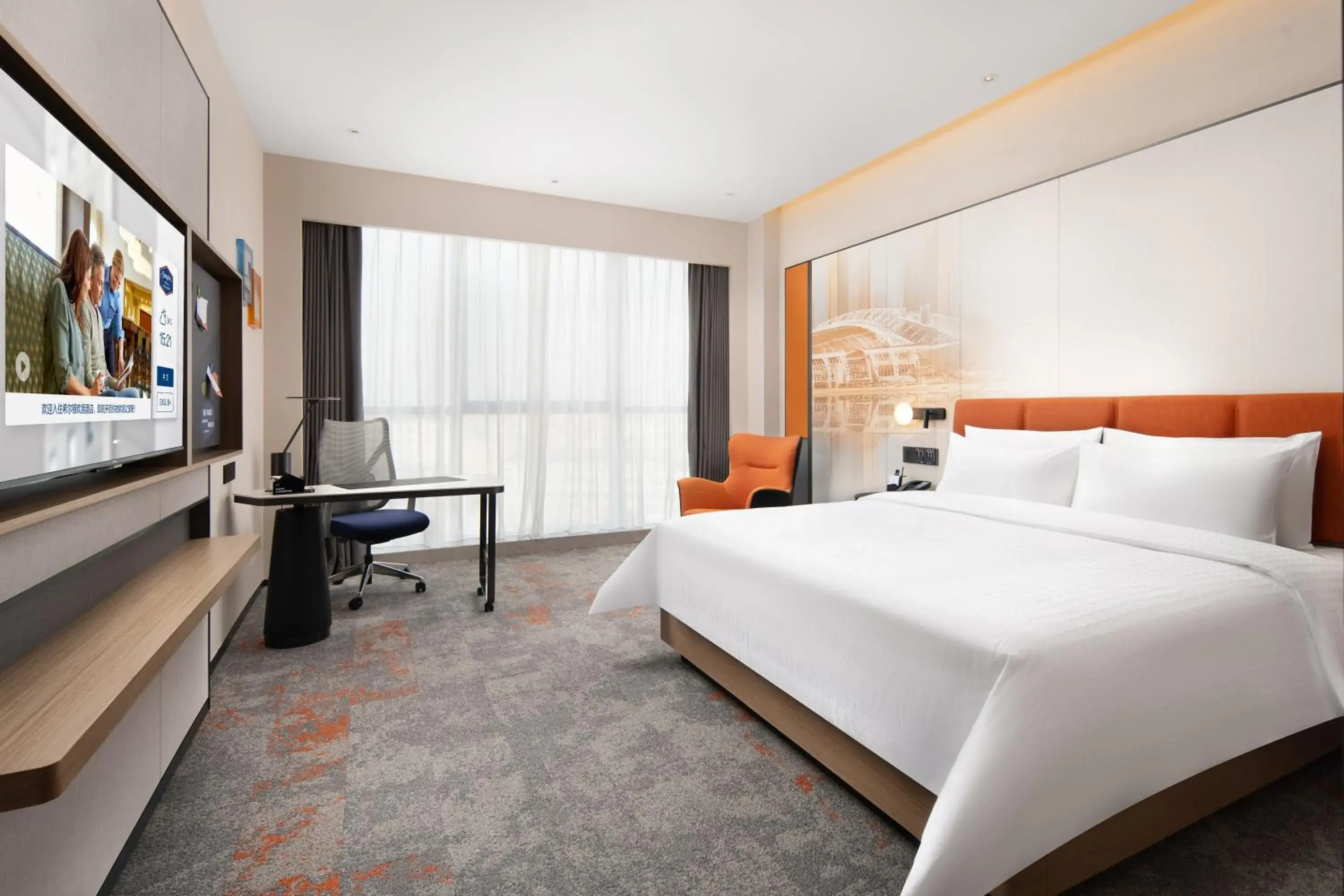 Bed in Hampton by Hilton Guangzhou Renhe Baiyun Airport-Free Shuttle Bus During The Canton Fair Bed in Hampton by Hilton Guangzhou Renhe Baiyun Airport-Free Shuttle Bus During The Canton Fair