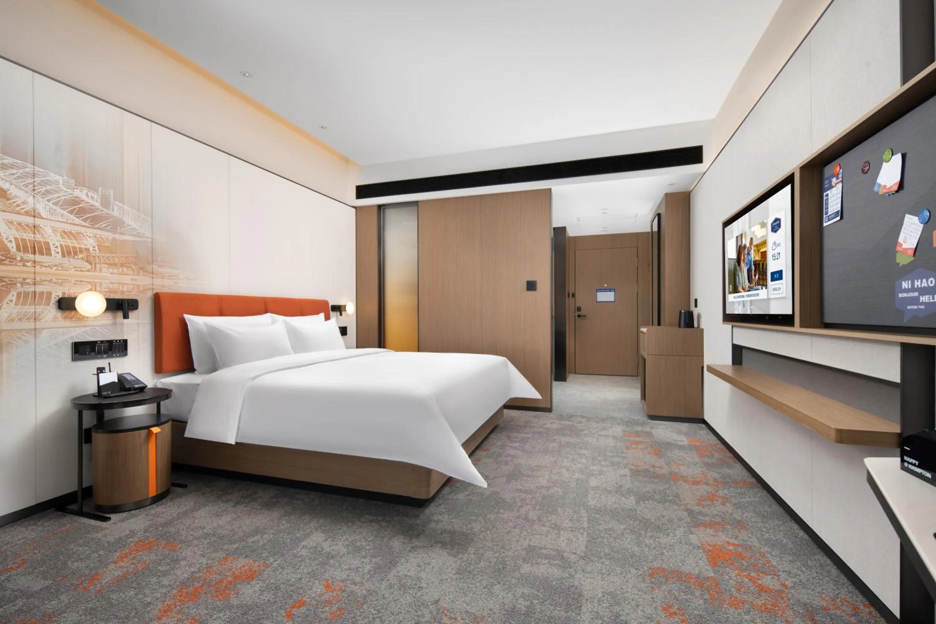 Bed in Hampton by Hilton Guangzhou Renhe Baiyun Airport-Free Shuttle Bus During The Canton Fair