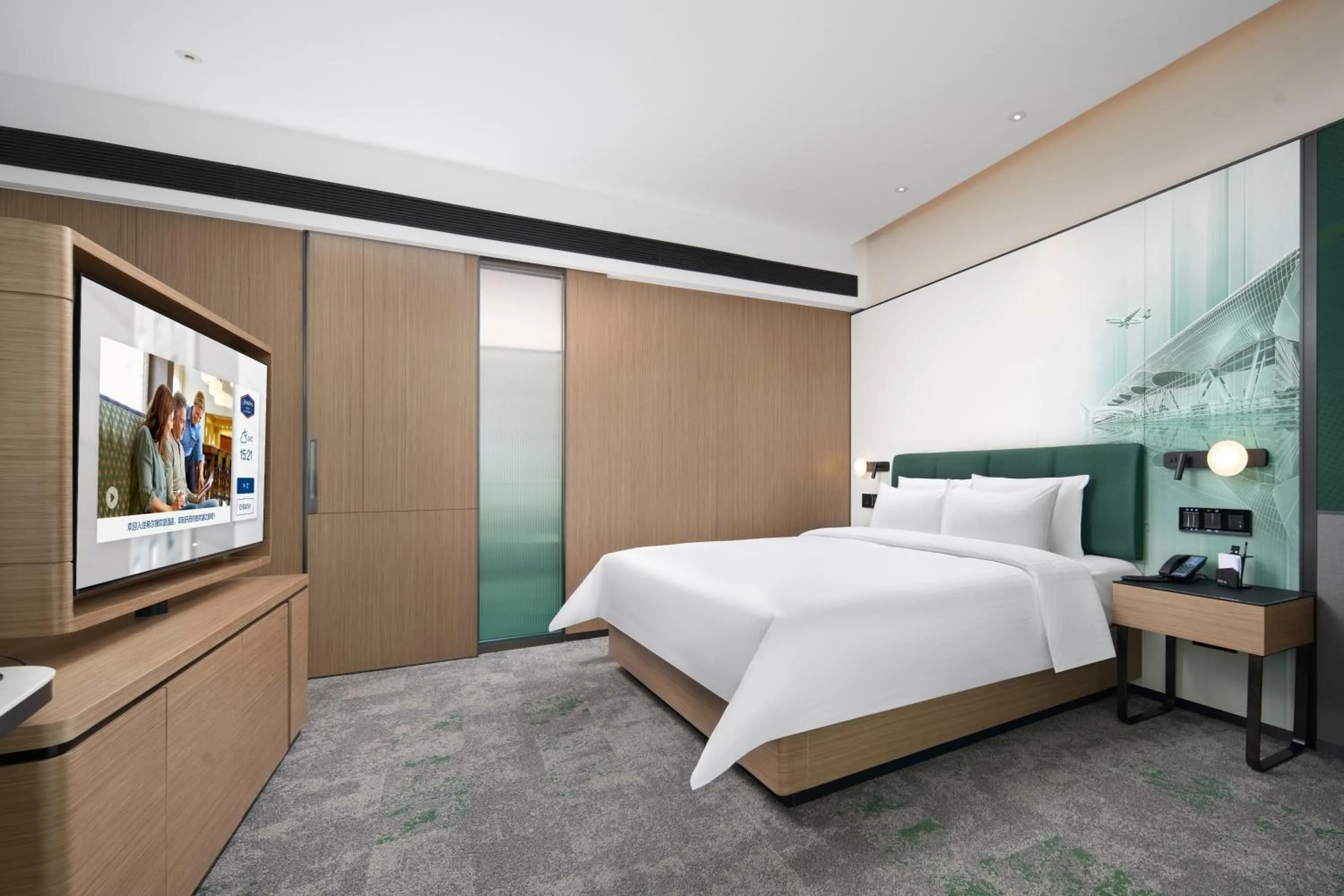 Bed in Hampton by Hilton Guangzhou Renhe Baiyun Airport-Free Shuttle Bus During The Canton Fair
