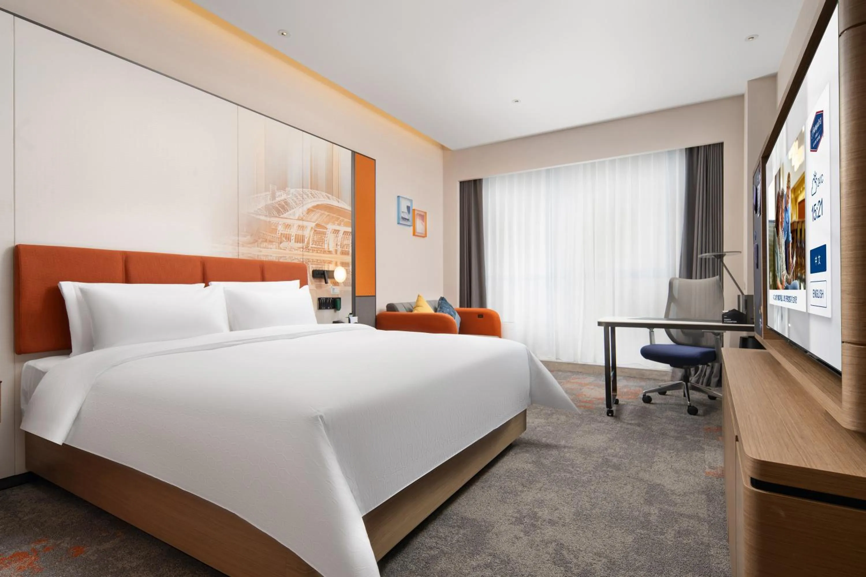 Photo of the whole room, Bed in Hampton by Hilton Guangzhou Renhe Baiyun Airport-Free Shuttle Bus During The Canton Fair