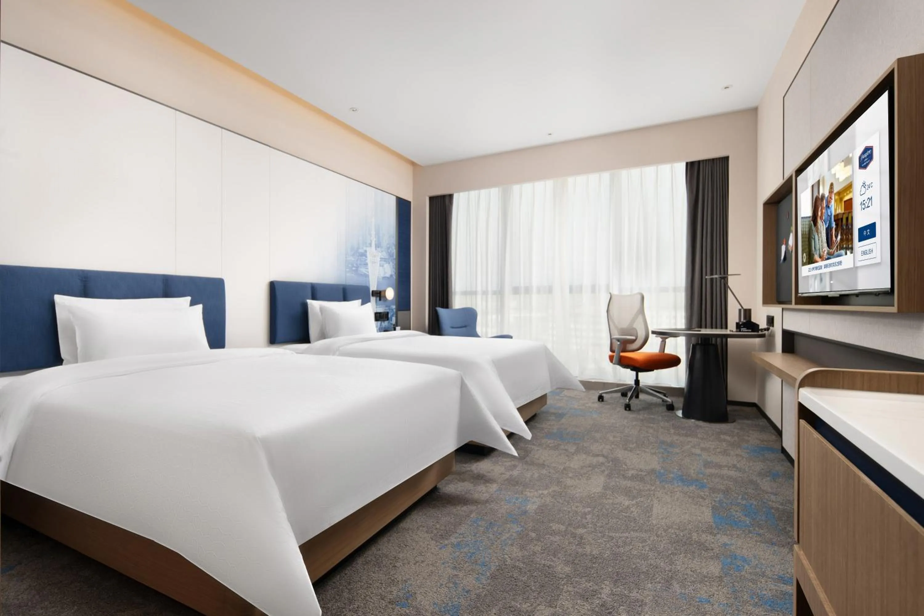 Bed in Hampton by Hilton Guangzhou Renhe Baiyun Airport-Free Shuttle Bus During The Canton Fair