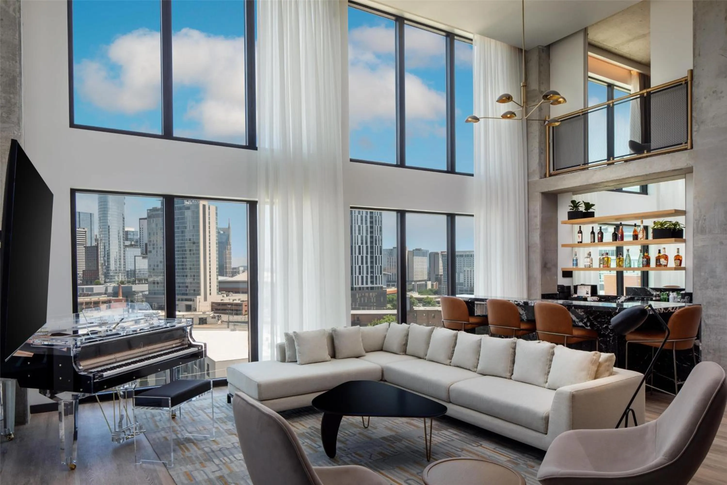 Living room in Canopy By Hilton Nashville Downtown The Gulch