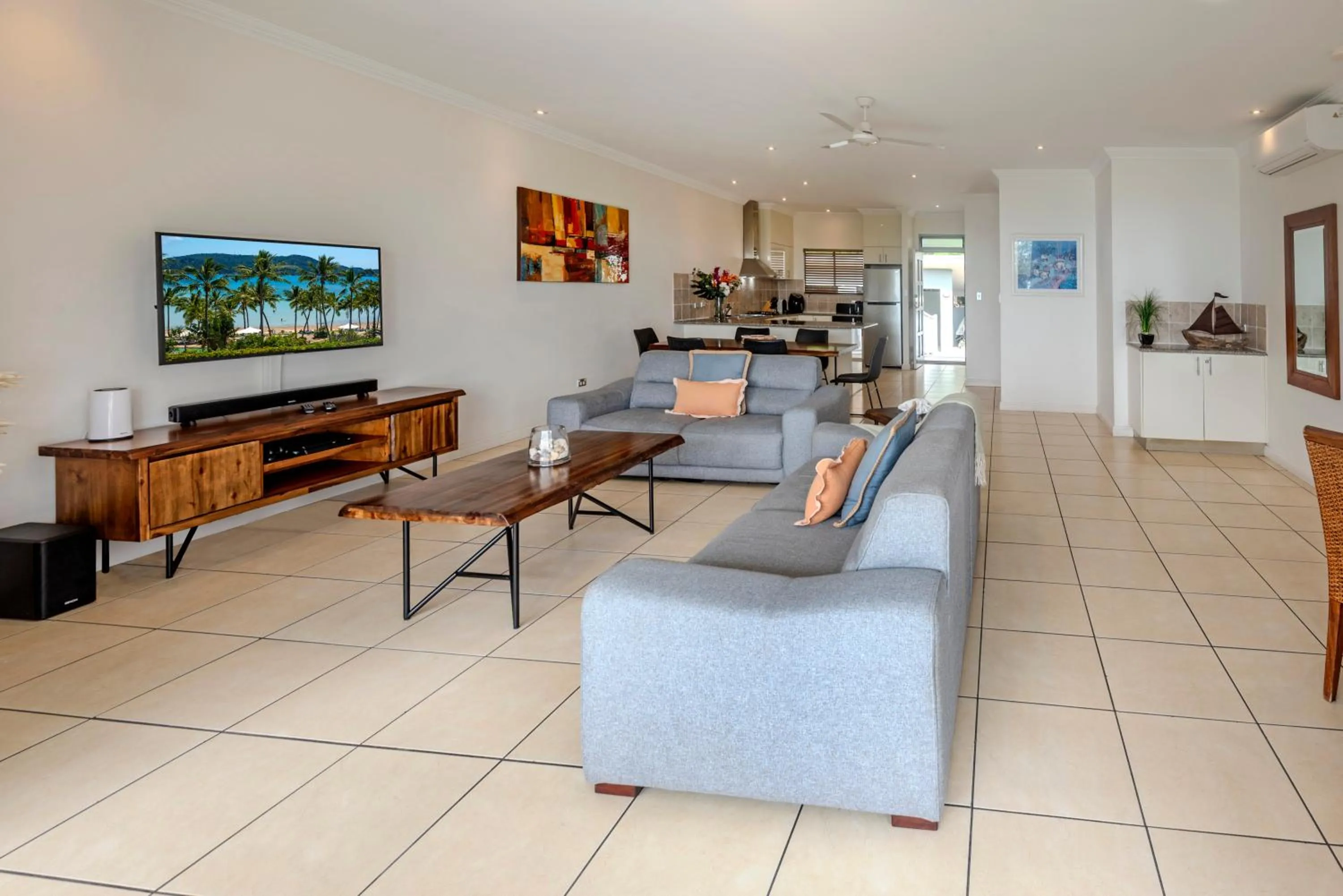 Living room in Blue Water Views on Hamilton Island by HIHA