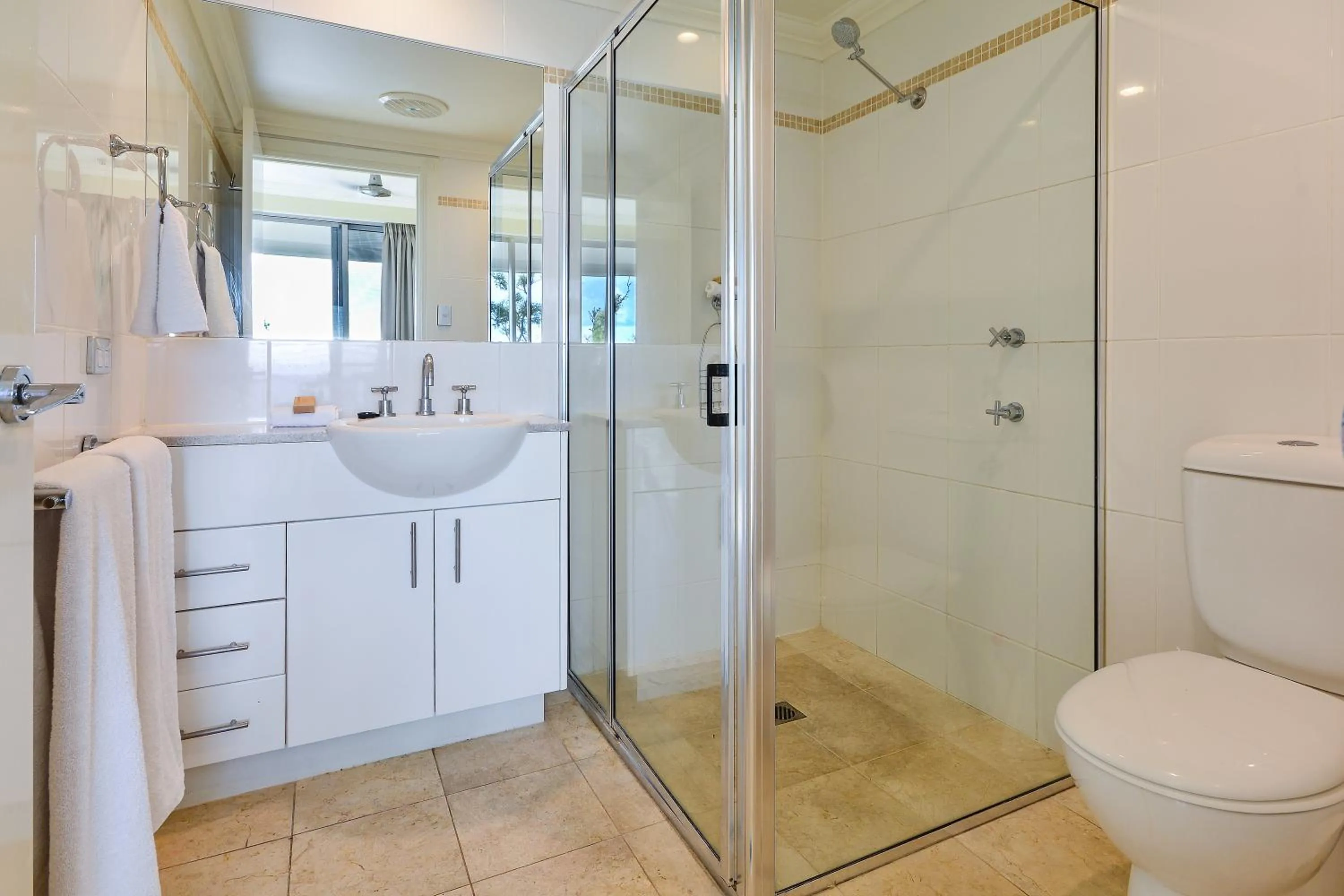 Shower in Blue Water Views on Hamilton Island by HIHA