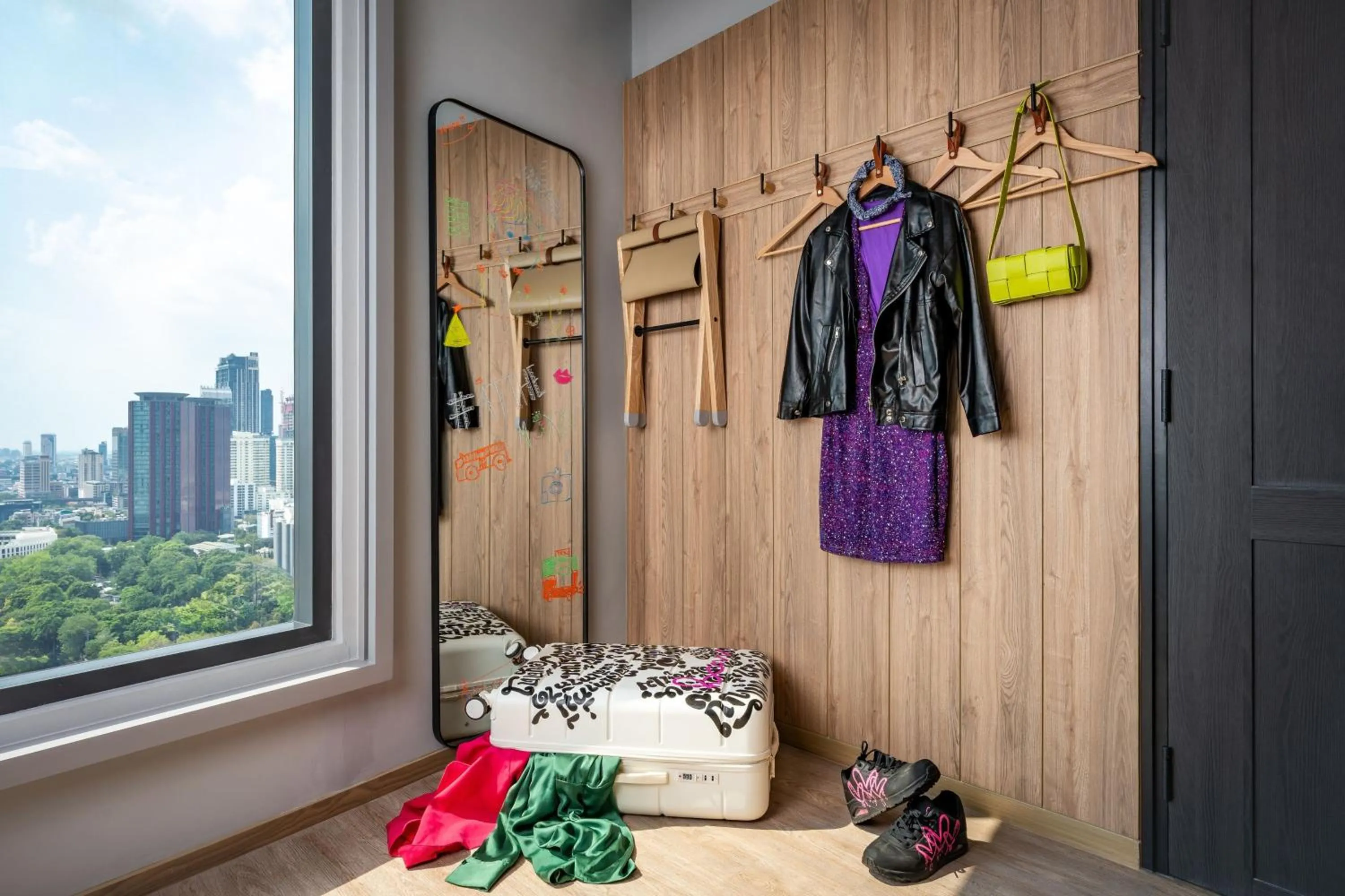 Photo of the whole room in Moxy Bangkok Ratchaprasong