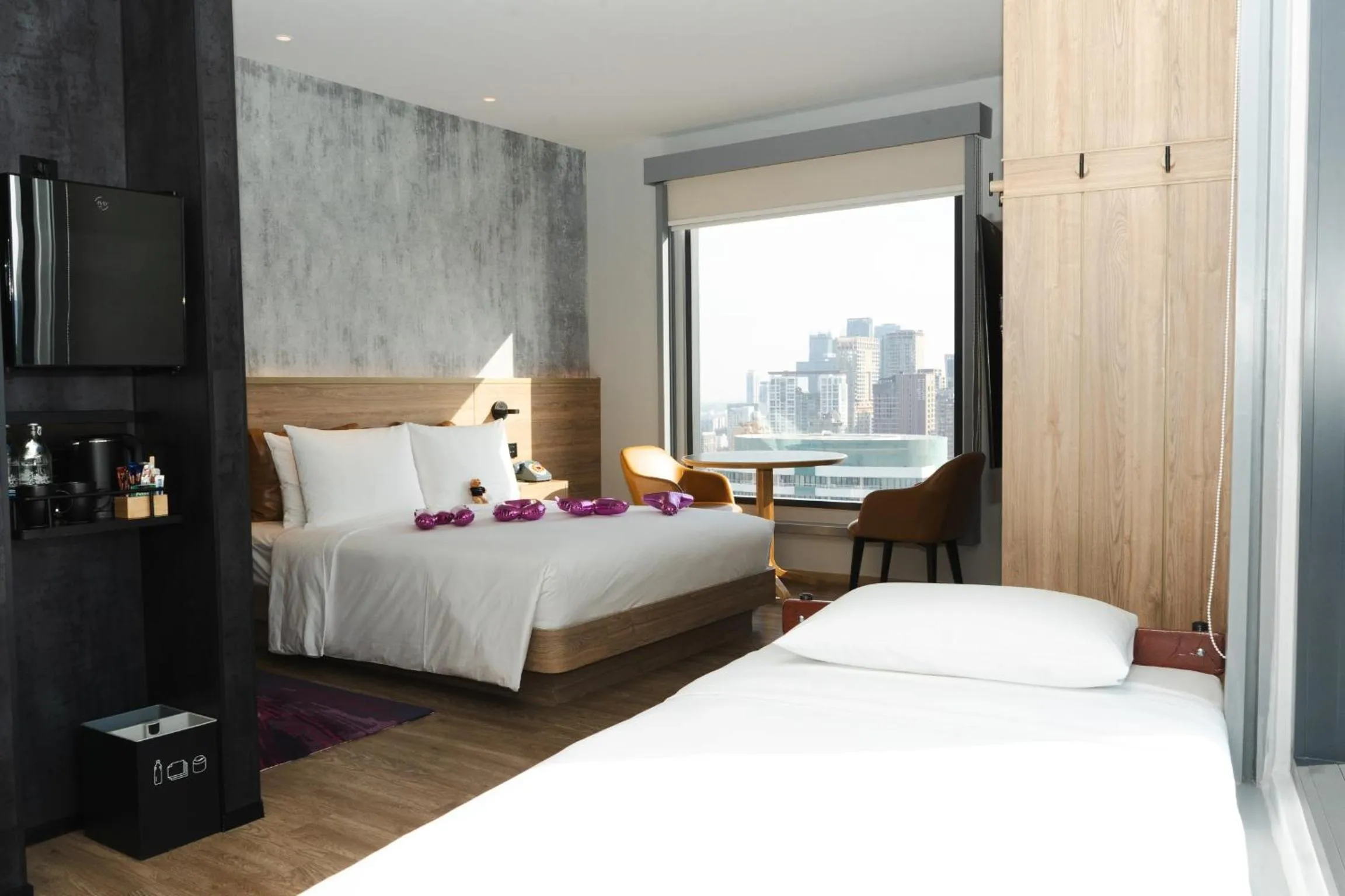 Bed in Moxy Bangkok Ratchaprasong by Marriott