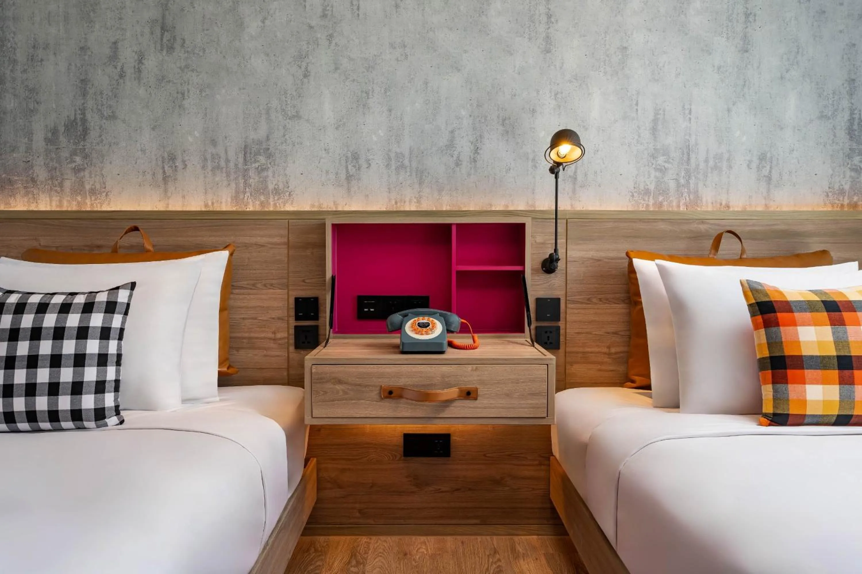 Photo of the whole room, Bed in Moxy Bangkok Ratchaprasong