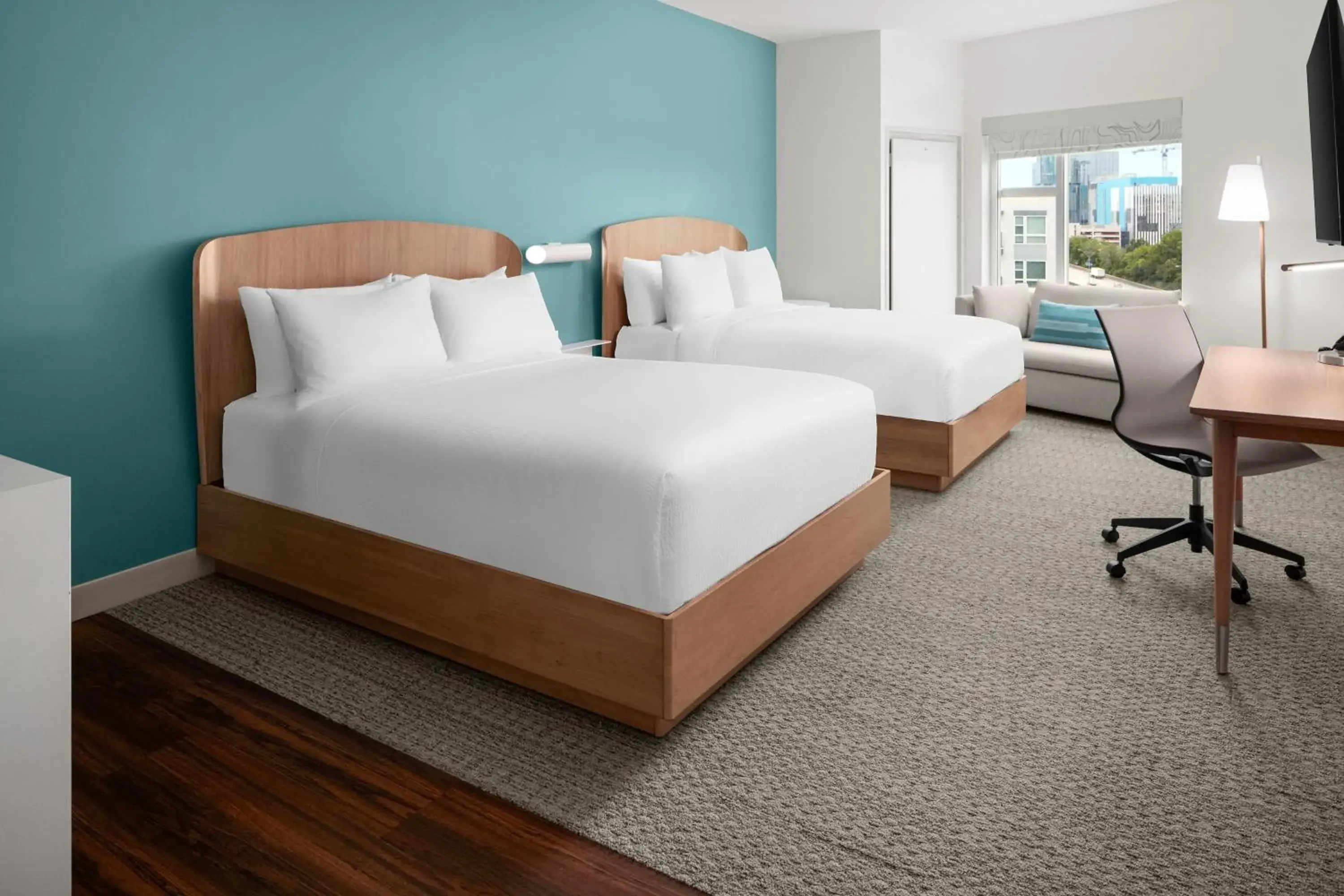 Standard Queen Room with Two Queen Beds in Element Charlotte Uptown Standard Queen Room with Two Queen Beds in Element Charlotte Uptown