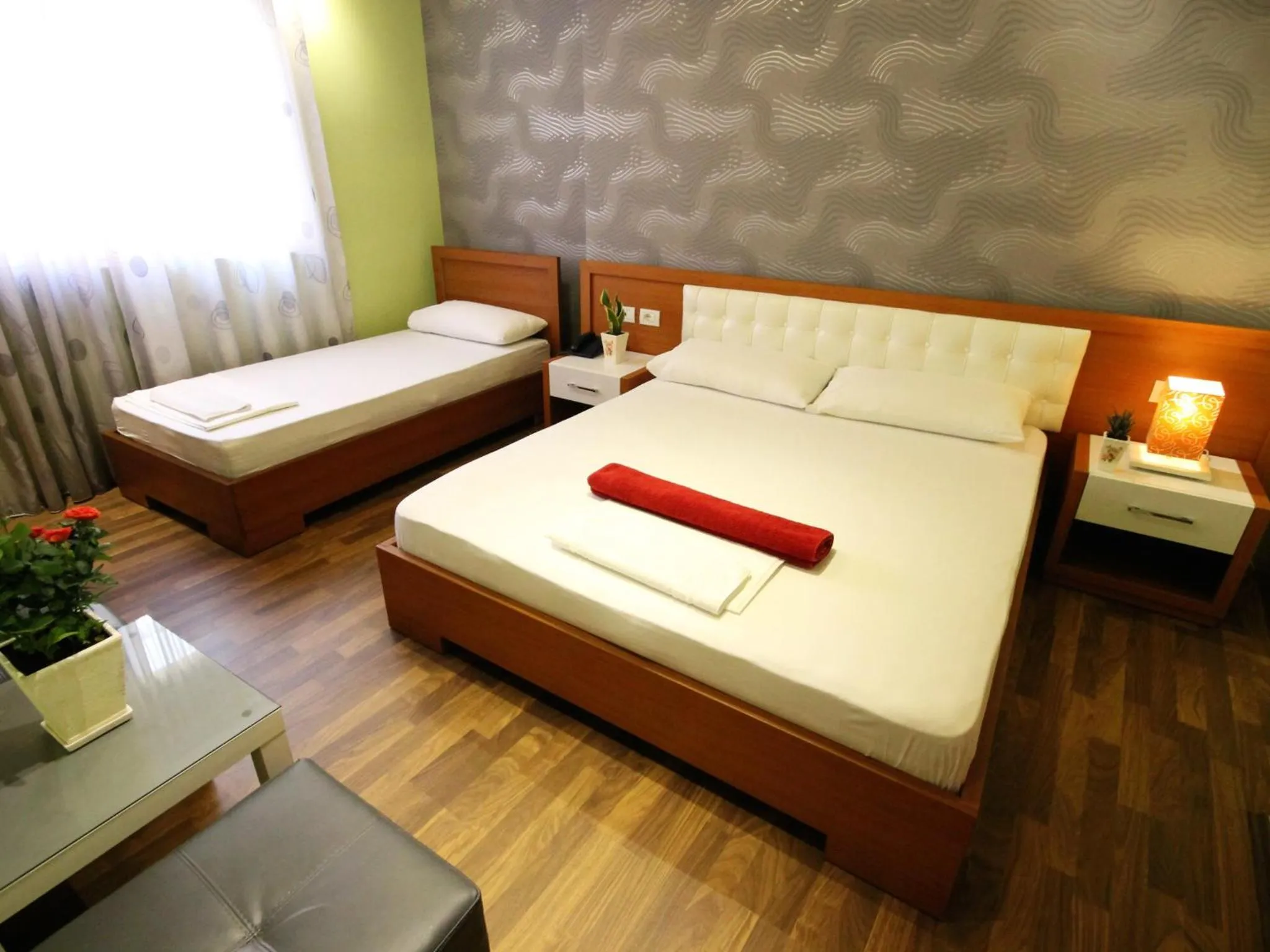 Shower, Bed in Hotel Bylis