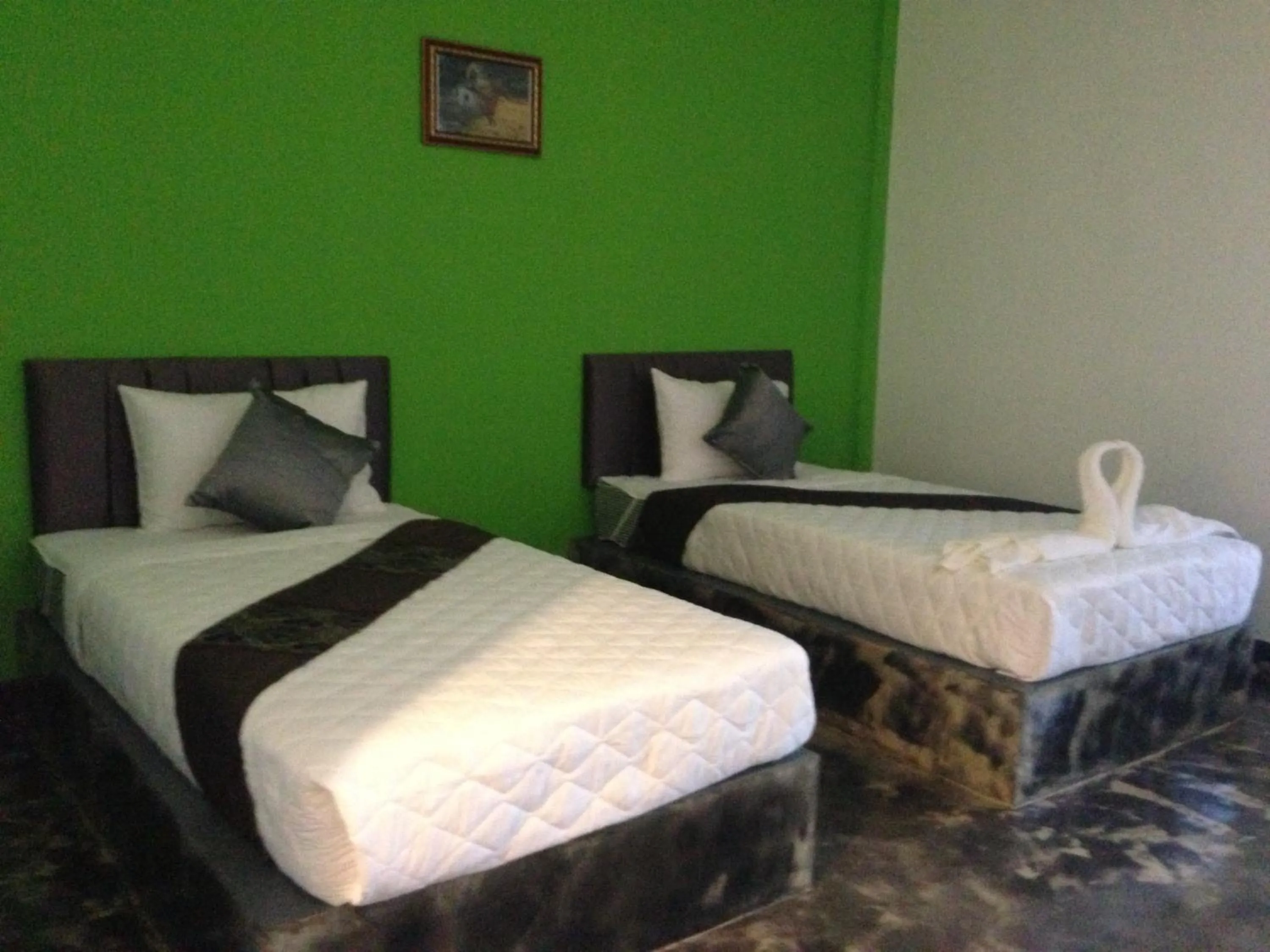 Bed in Baan Rai Phufah Resort Chiangrai