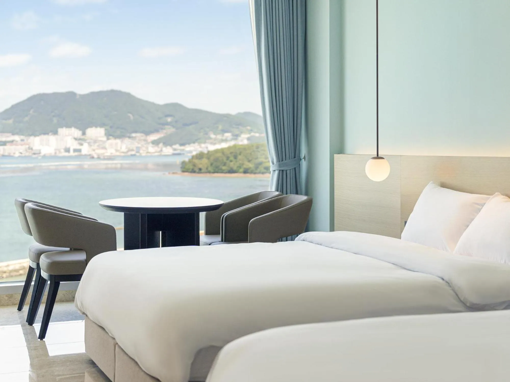 Natural landscape, Bed in Yeosu Calacatta Hotel & Resort