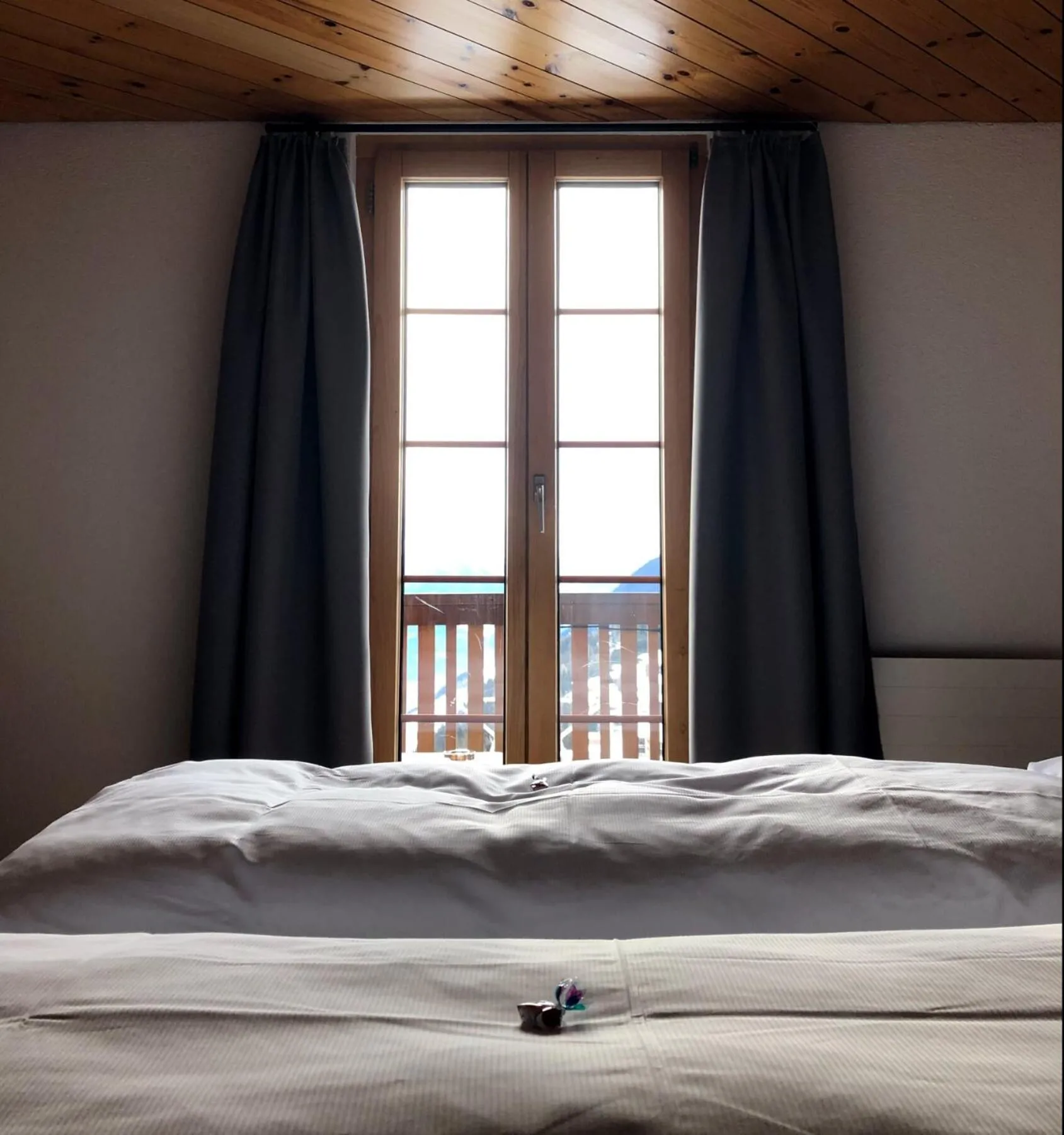 Bed in Hotel Aletsch
