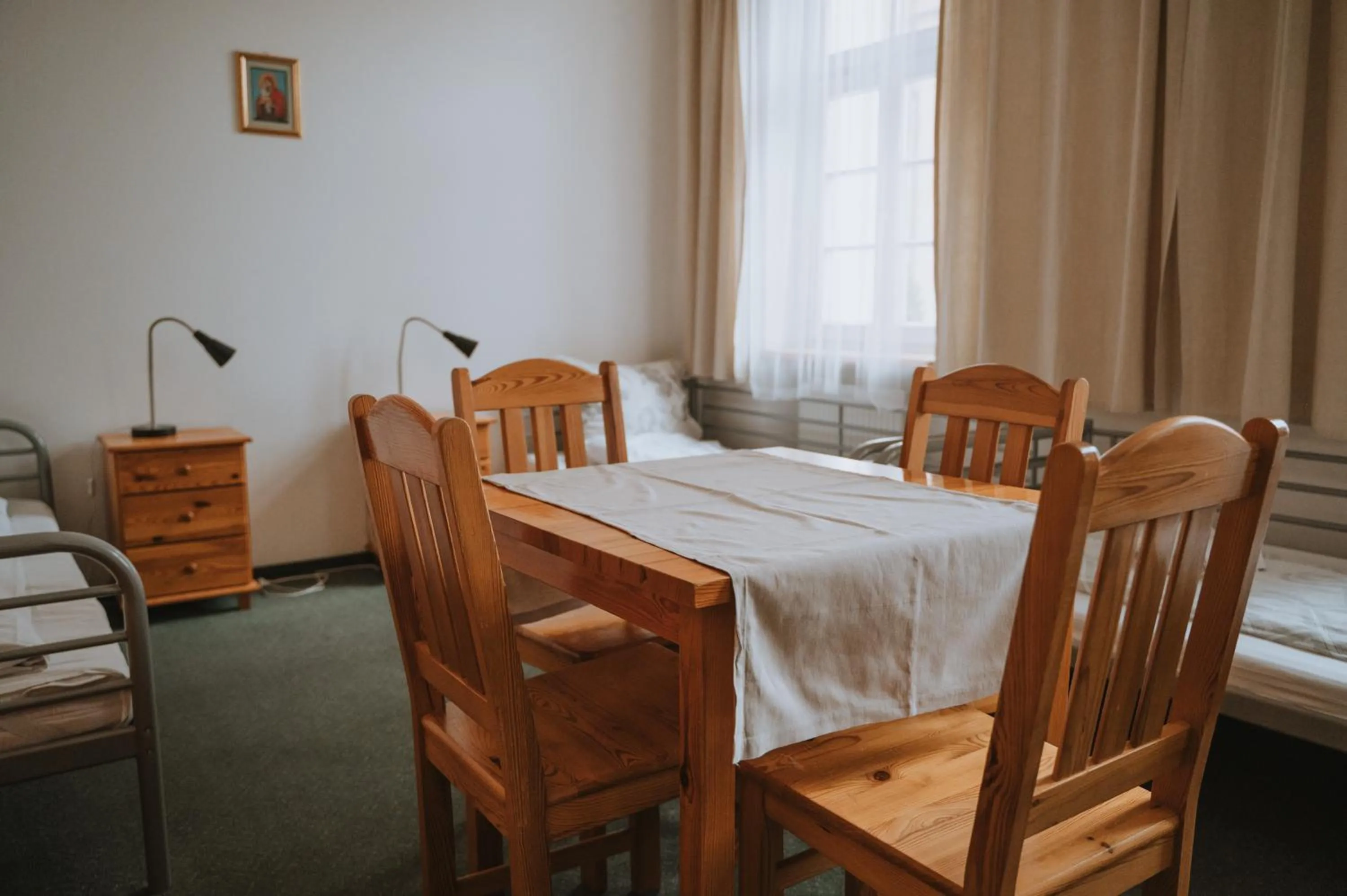 Bed in Pokoje Gościnne Domu Pielgrzyma w Supraślu