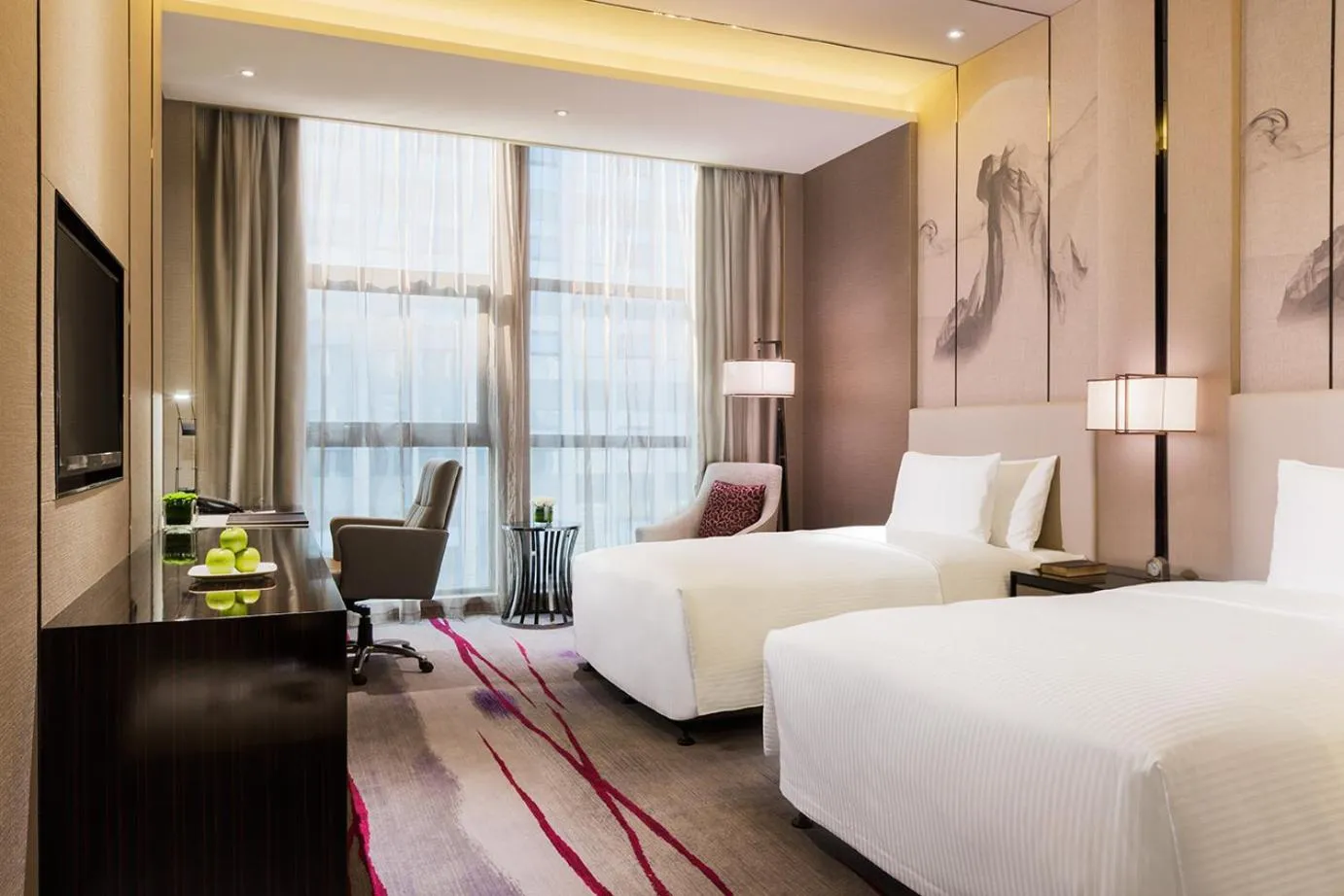 Bedroom, Bed in Maanshan Wanda Realm Hotel