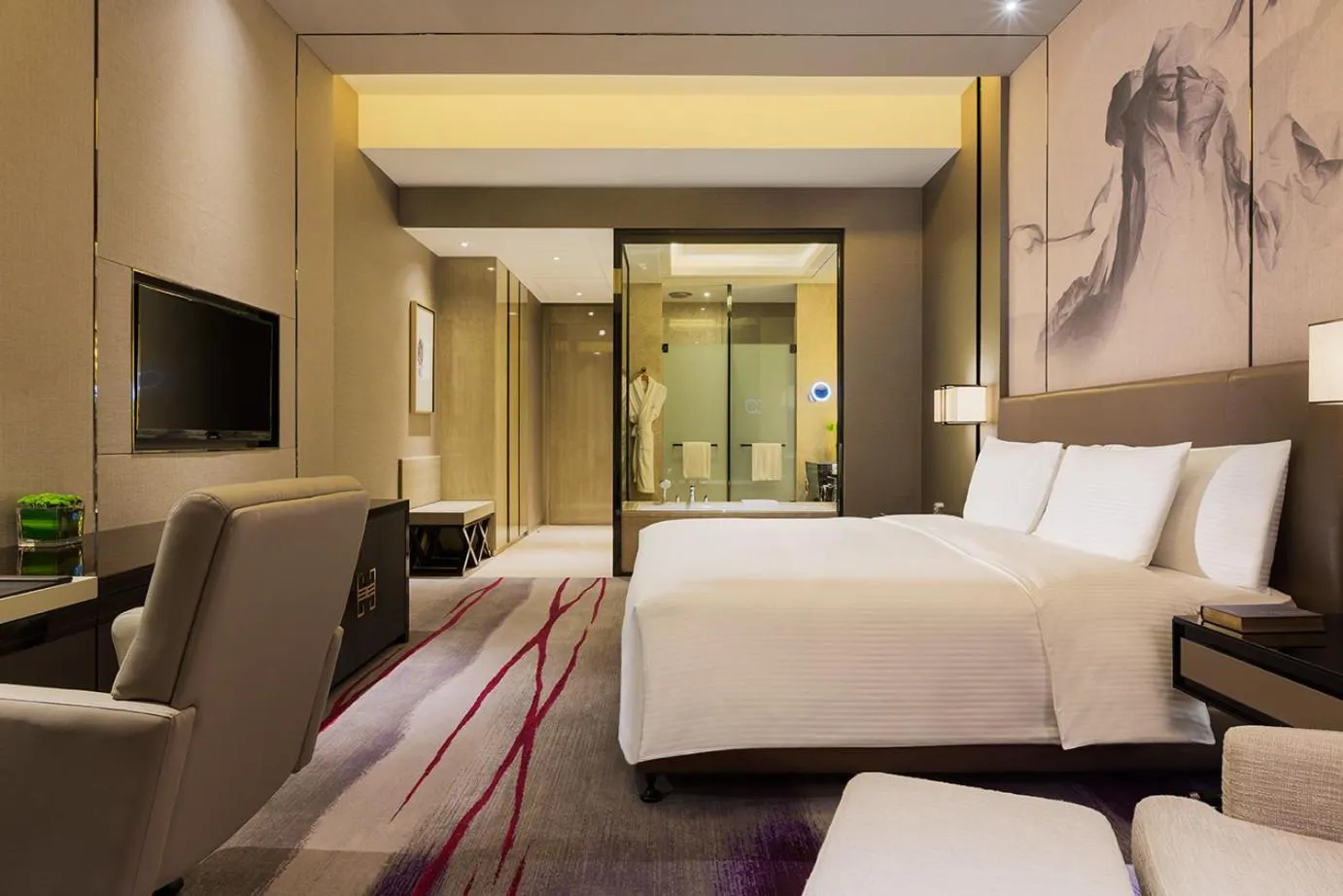 Bedroom, Bed in Maanshan Wanda Realm Hotel