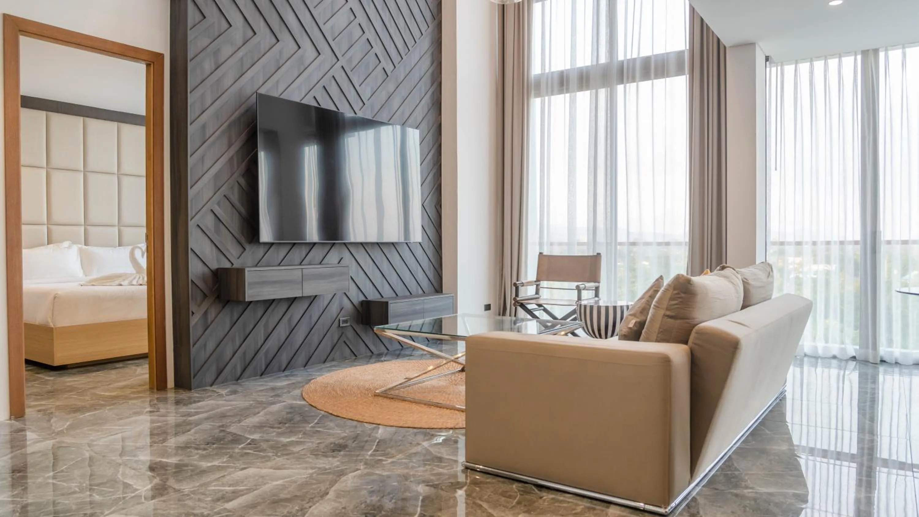 TV and multimedia, Bed in Elite Atoll Serviced Apartments Phuket