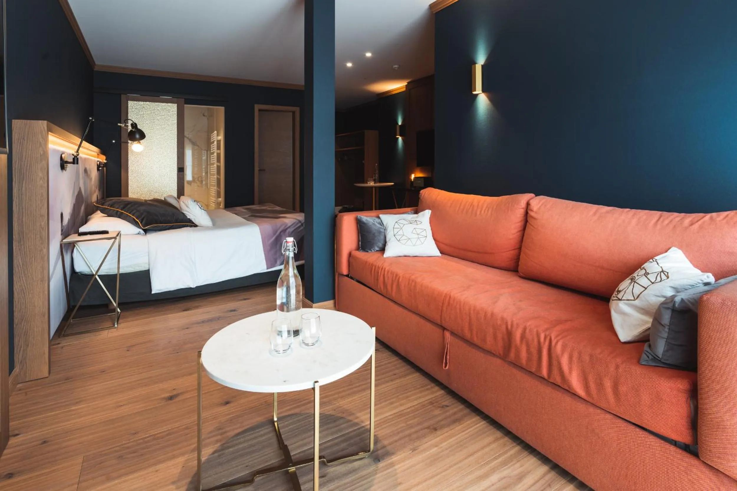 Living room, Bed in Boutique Hotel Glacier