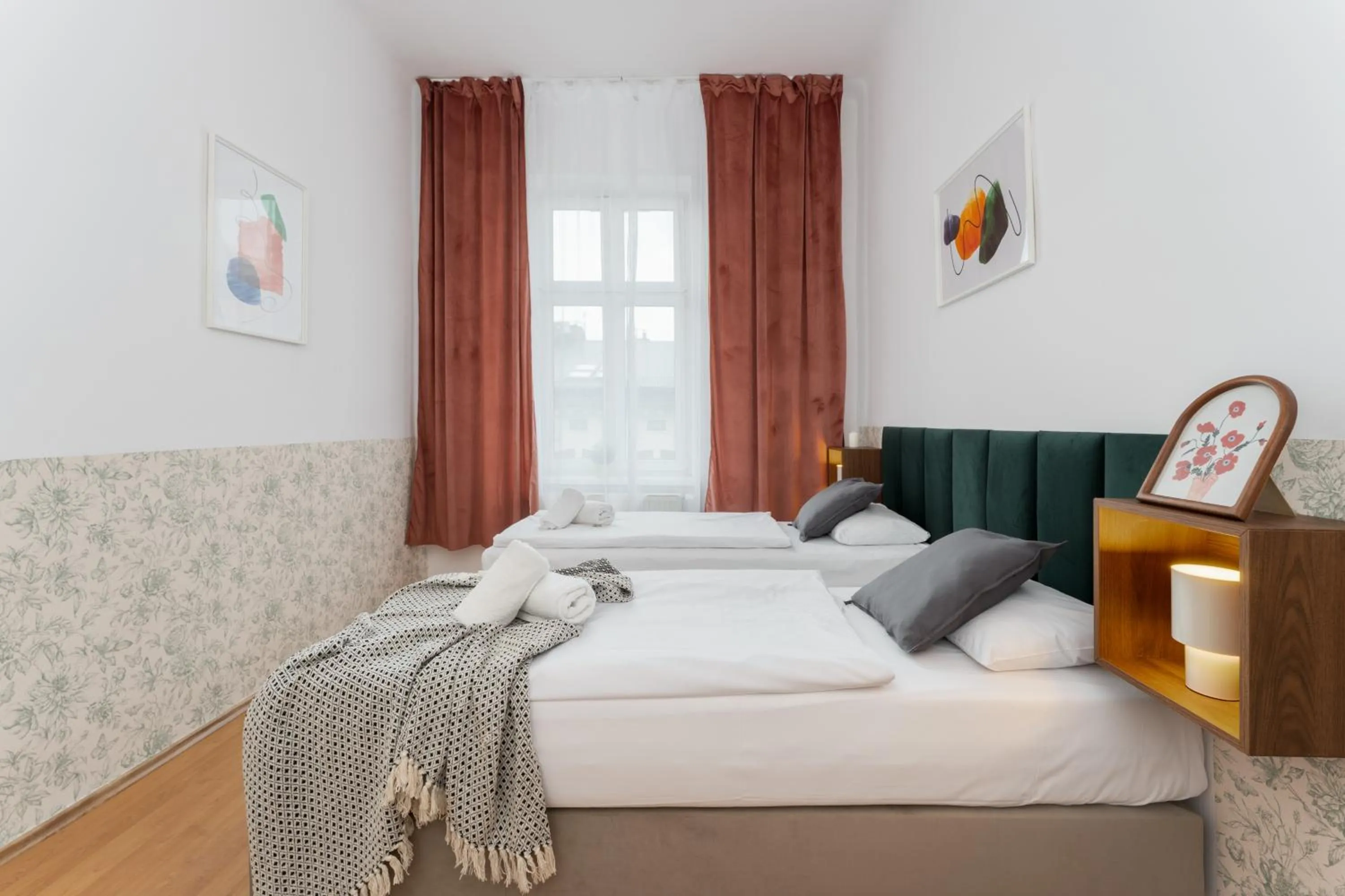 Bed in Wonderful Apartments in the Center of Krakow