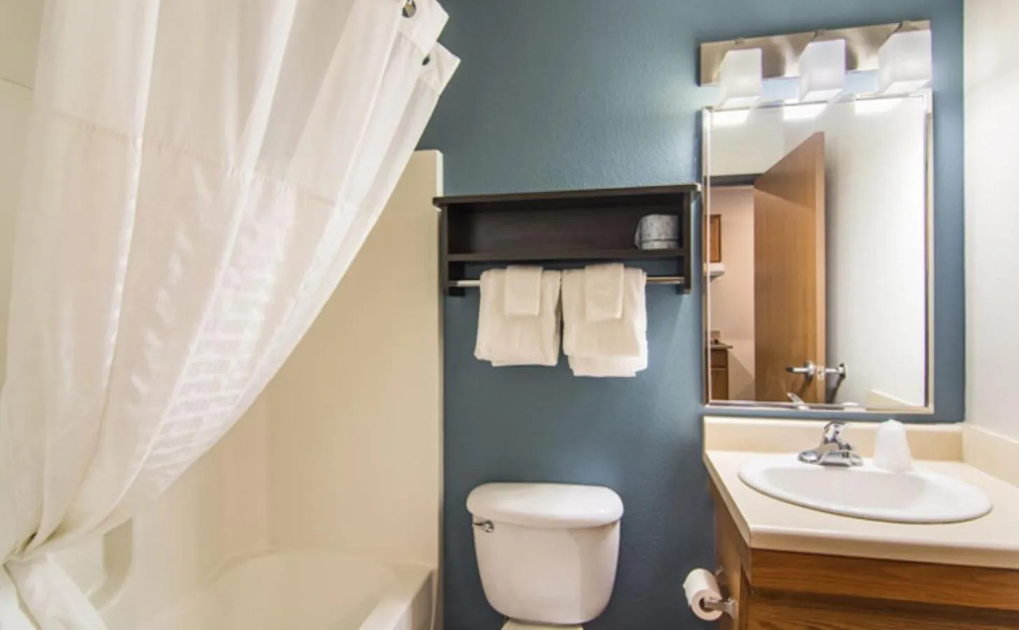 Bathroom in WoodSpring Suites Port Orange - Daytona Beach