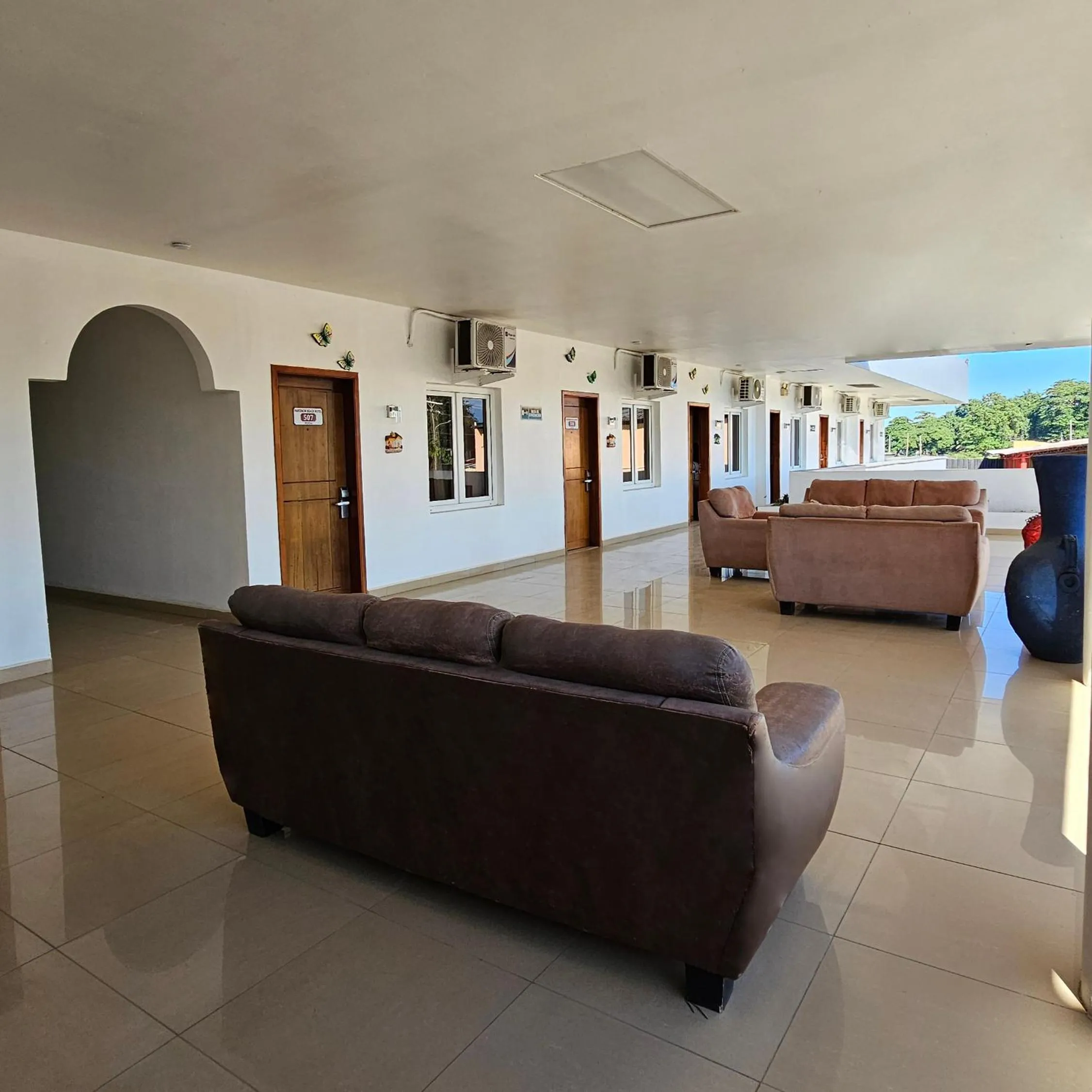 Balcony/Terrace, Bed in Hotel Partenon Beach