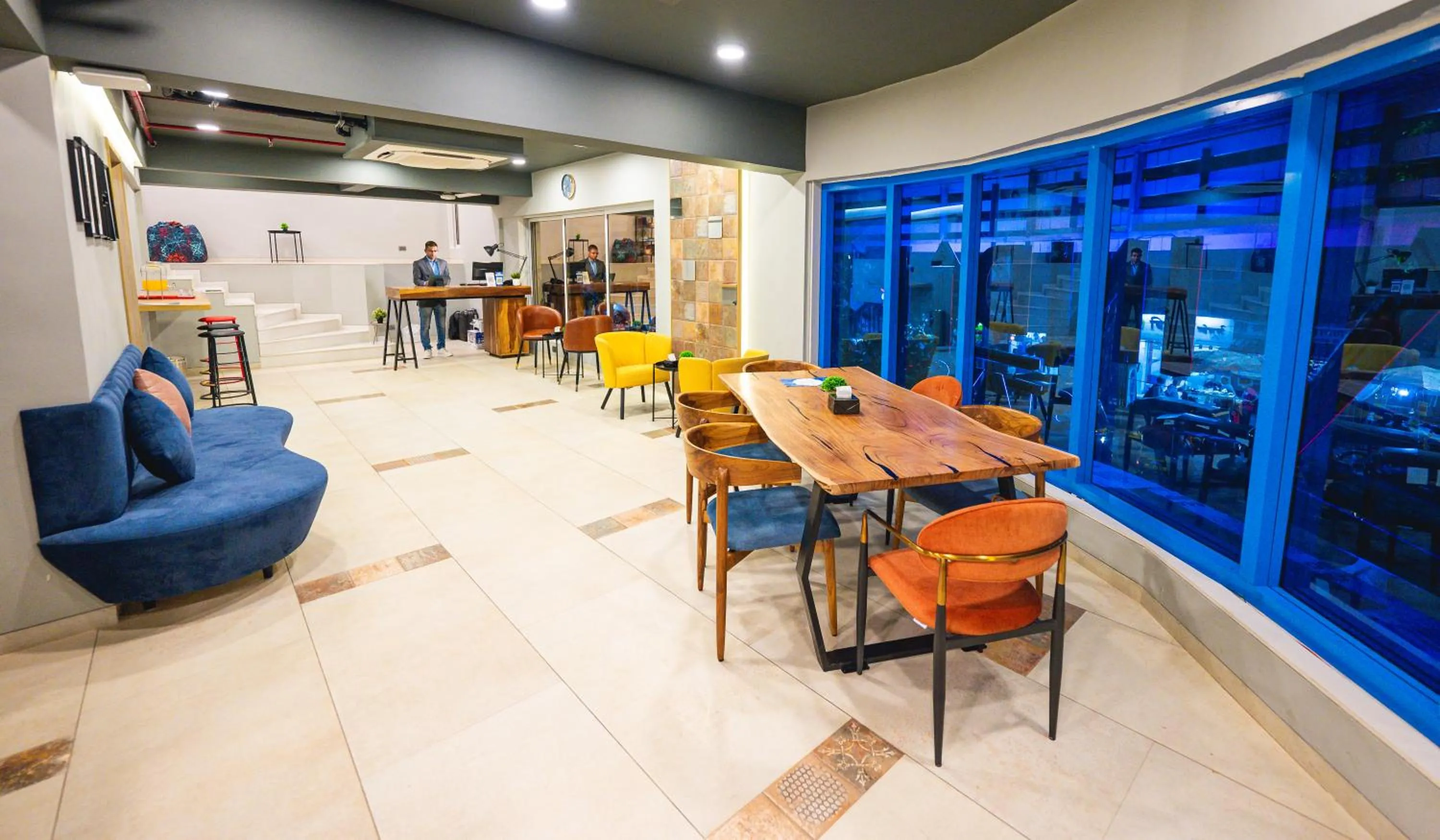 Seating area in Indie Stays Studios, Chembur