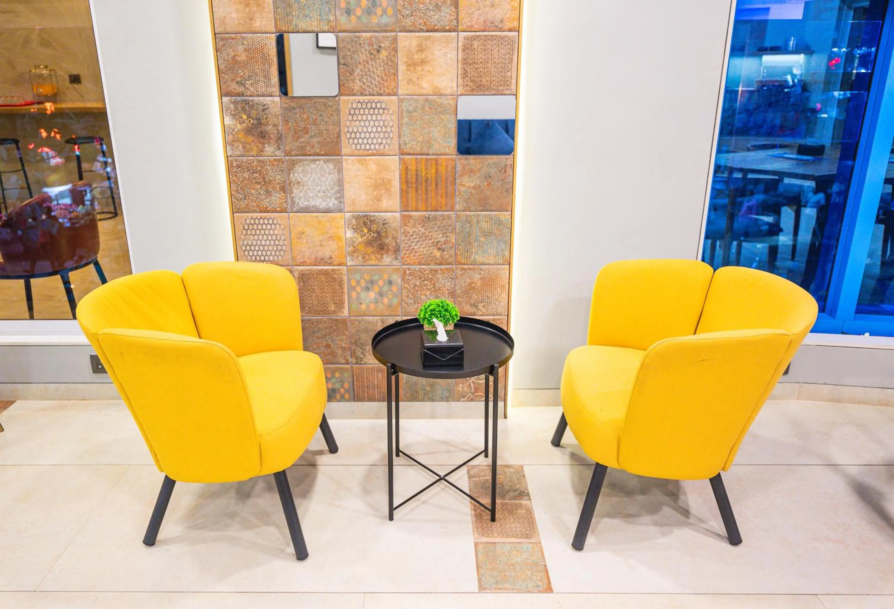 Seating area in Indie Stays Studios, Chembur