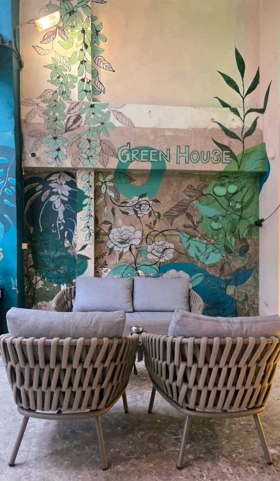 Seating area in Greenhouse Bangkok Khaosan