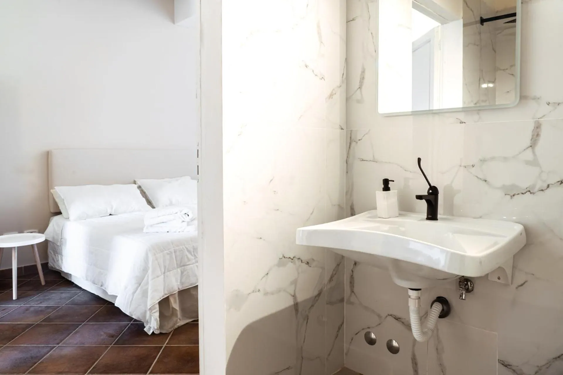 Bathroom, Bed in Agriturismo Antica Corte