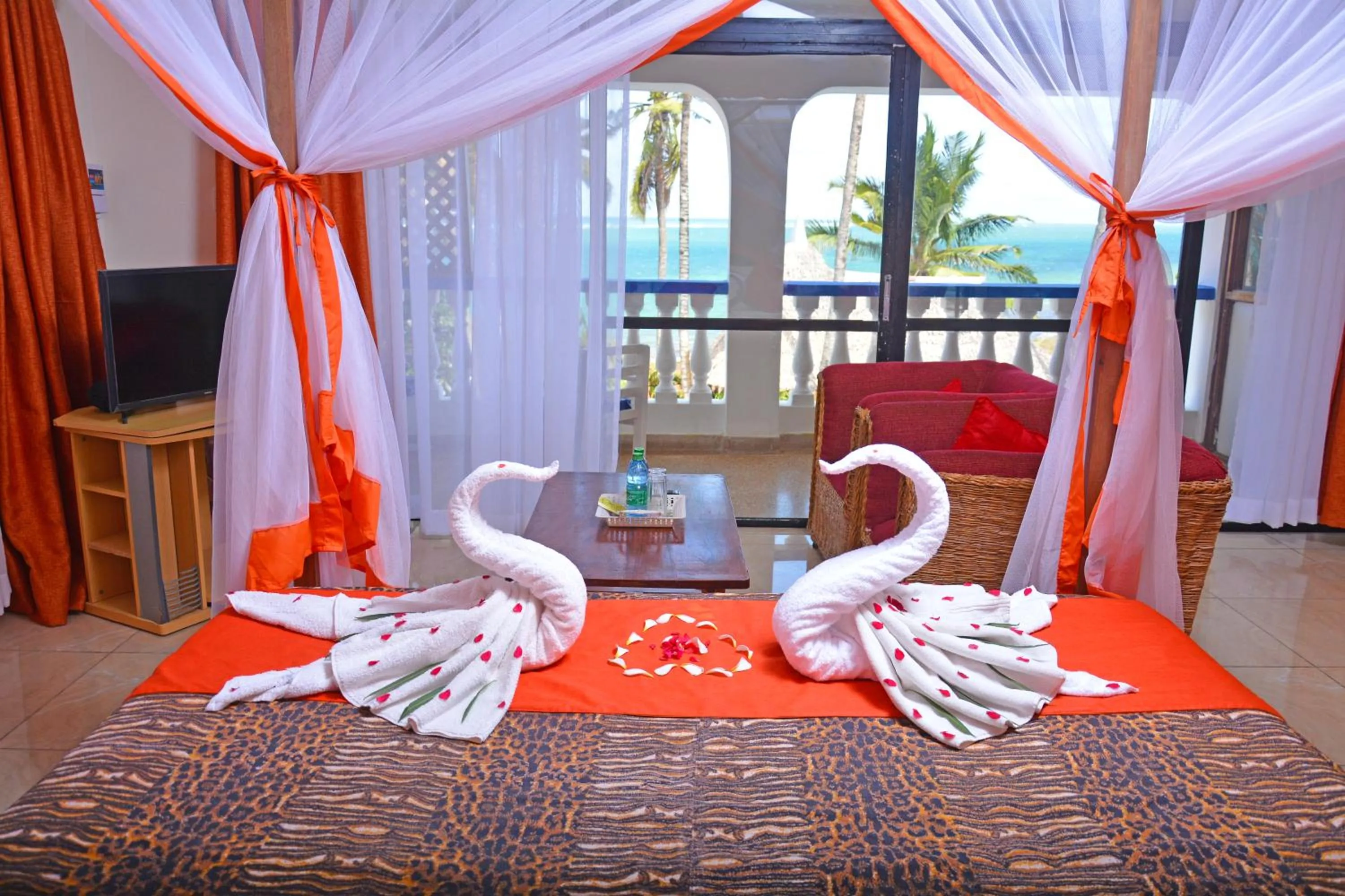 Bed in Ocean View Nyali Boutique Hotel
