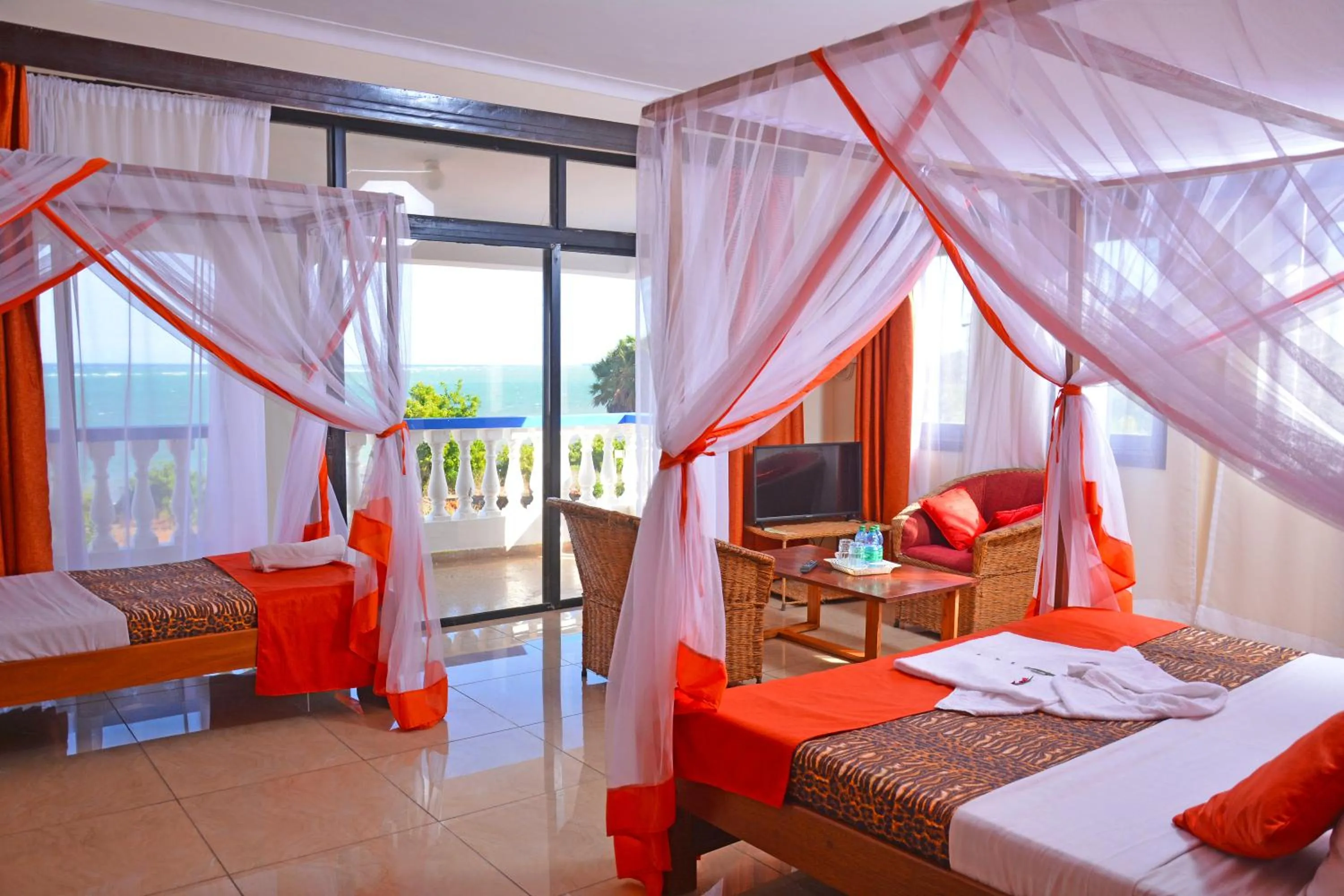 Bed in Ocean View Nyali Boutique Hotel