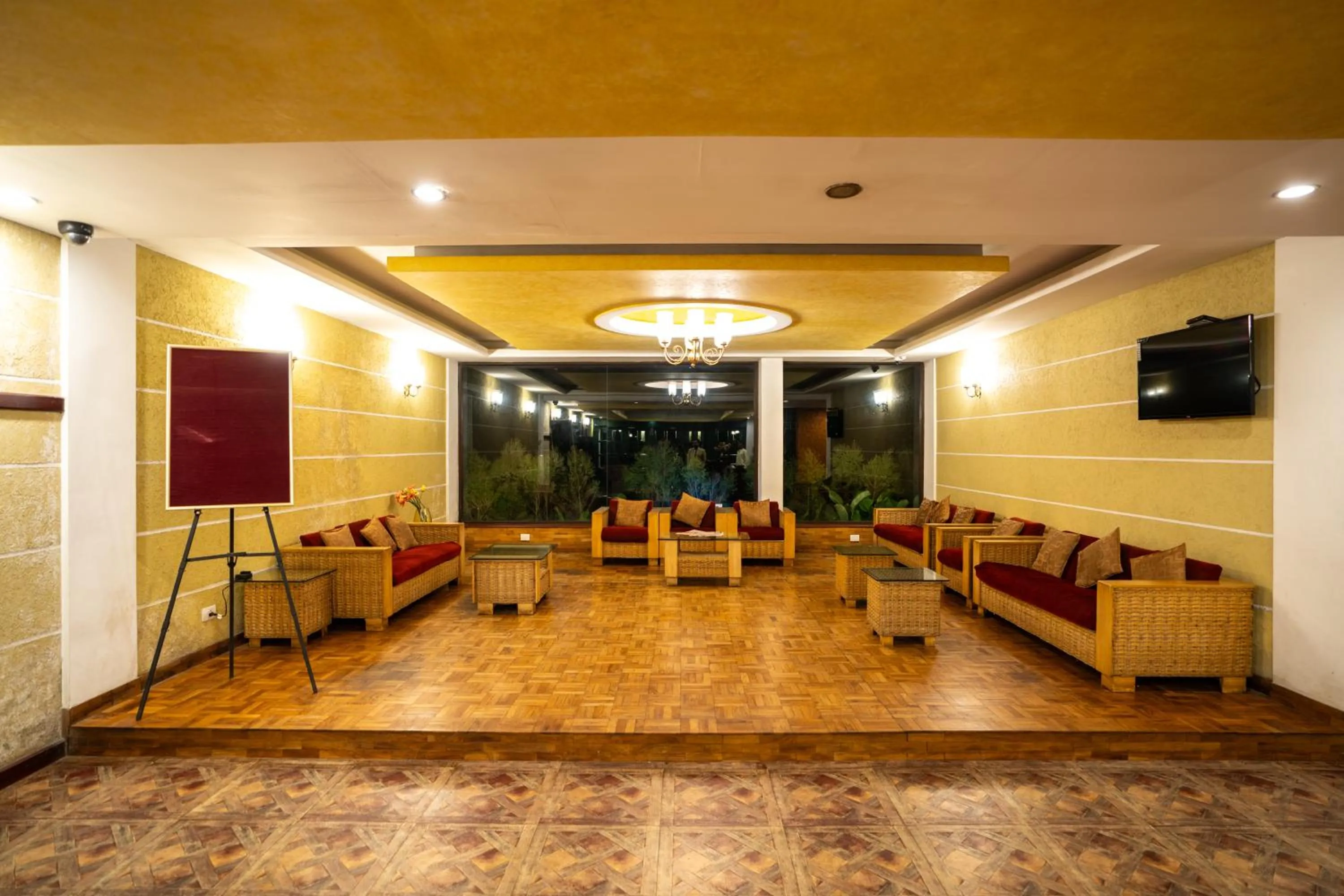Seating area in Hotel C7 Munnar